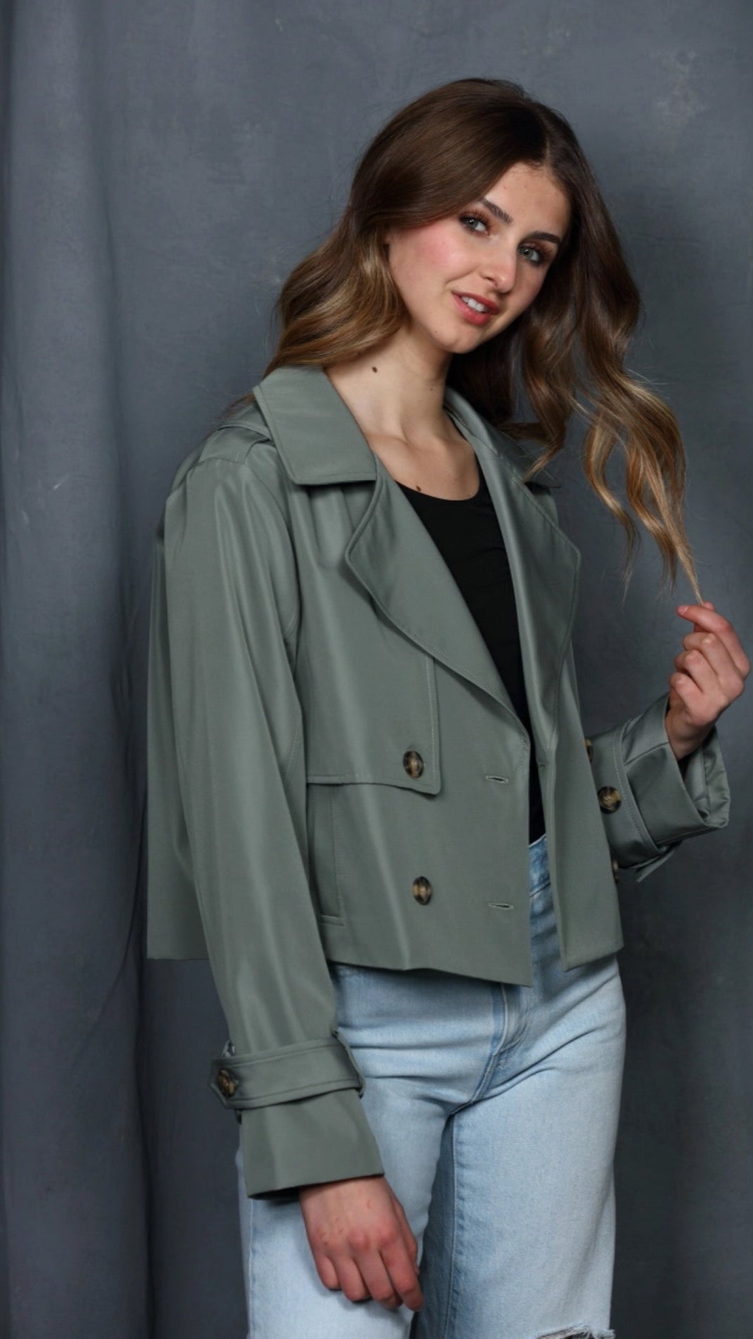 Cropped Double Breasted Jacket