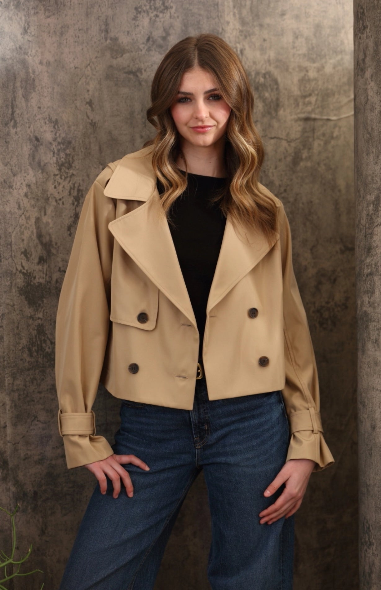 Cropped Double Breasted Jacket