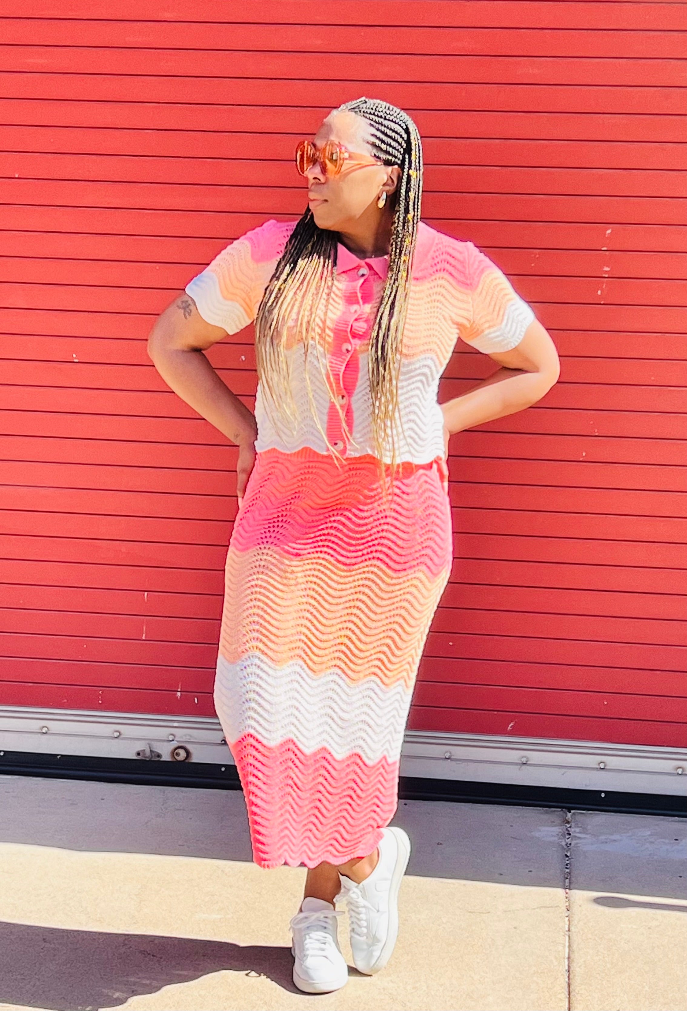 Crochet Knit Midi Skirt