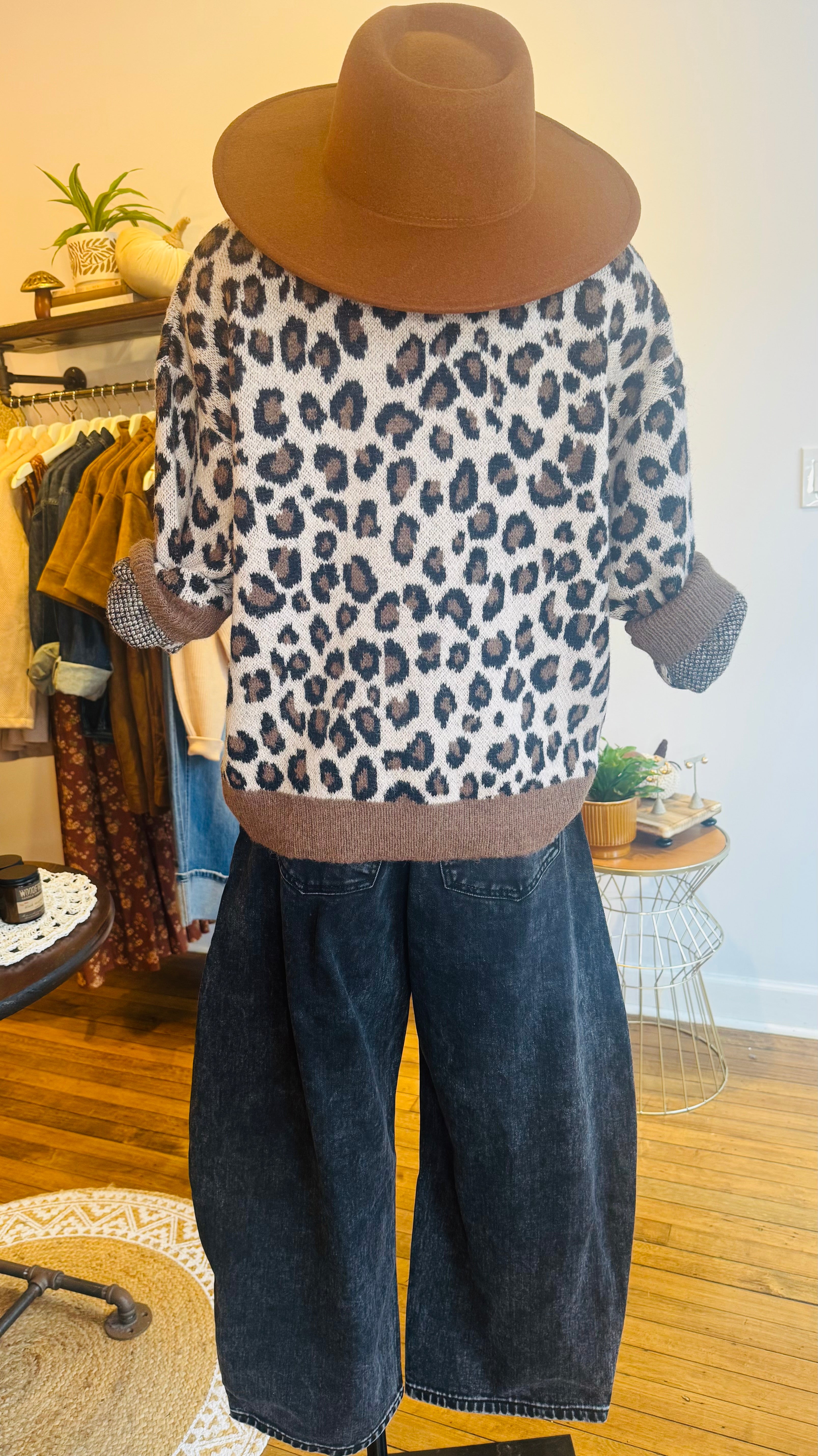 Leopard Print Knit Cardigan