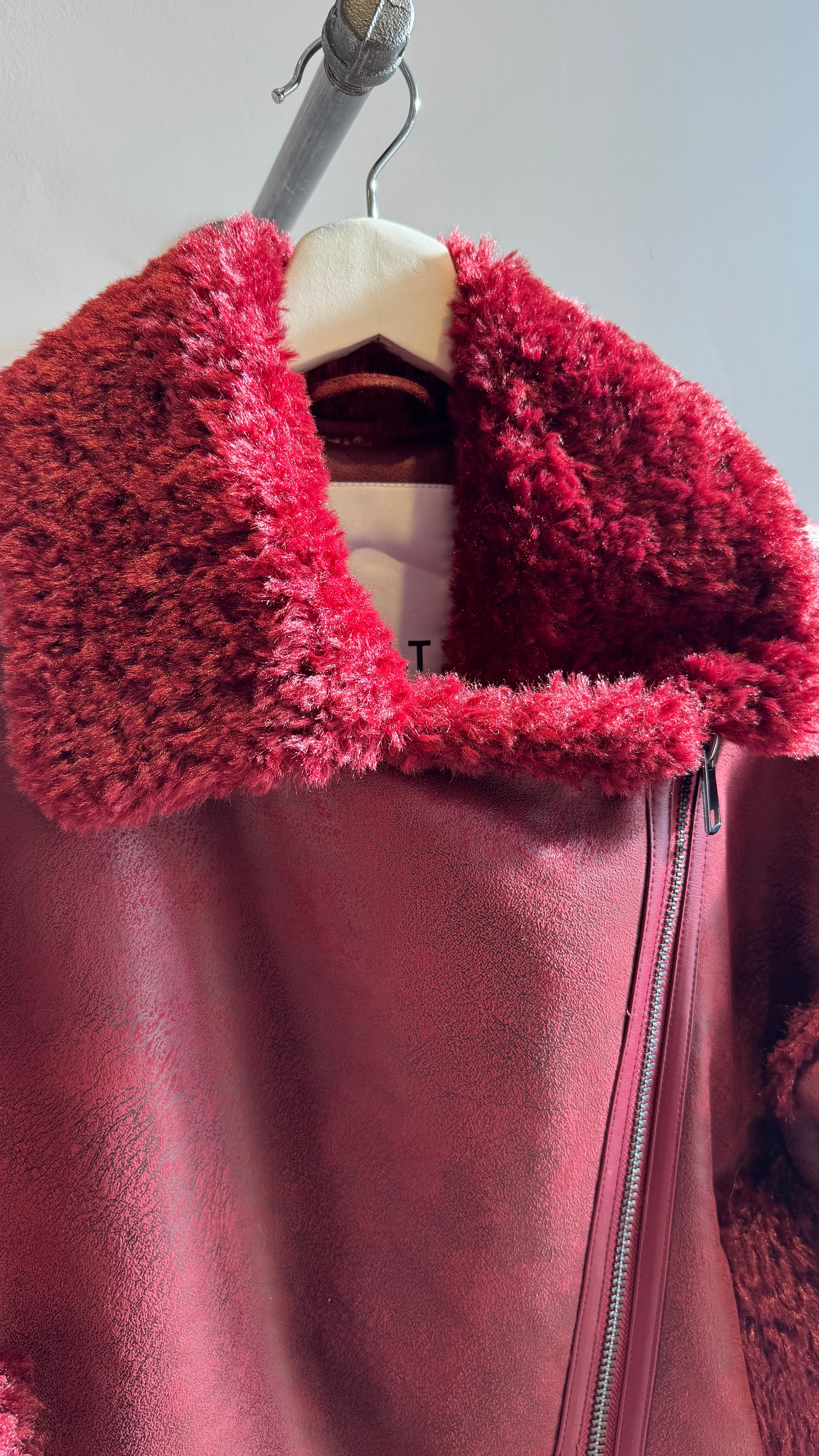 Shearling-Lined Moto Jacket