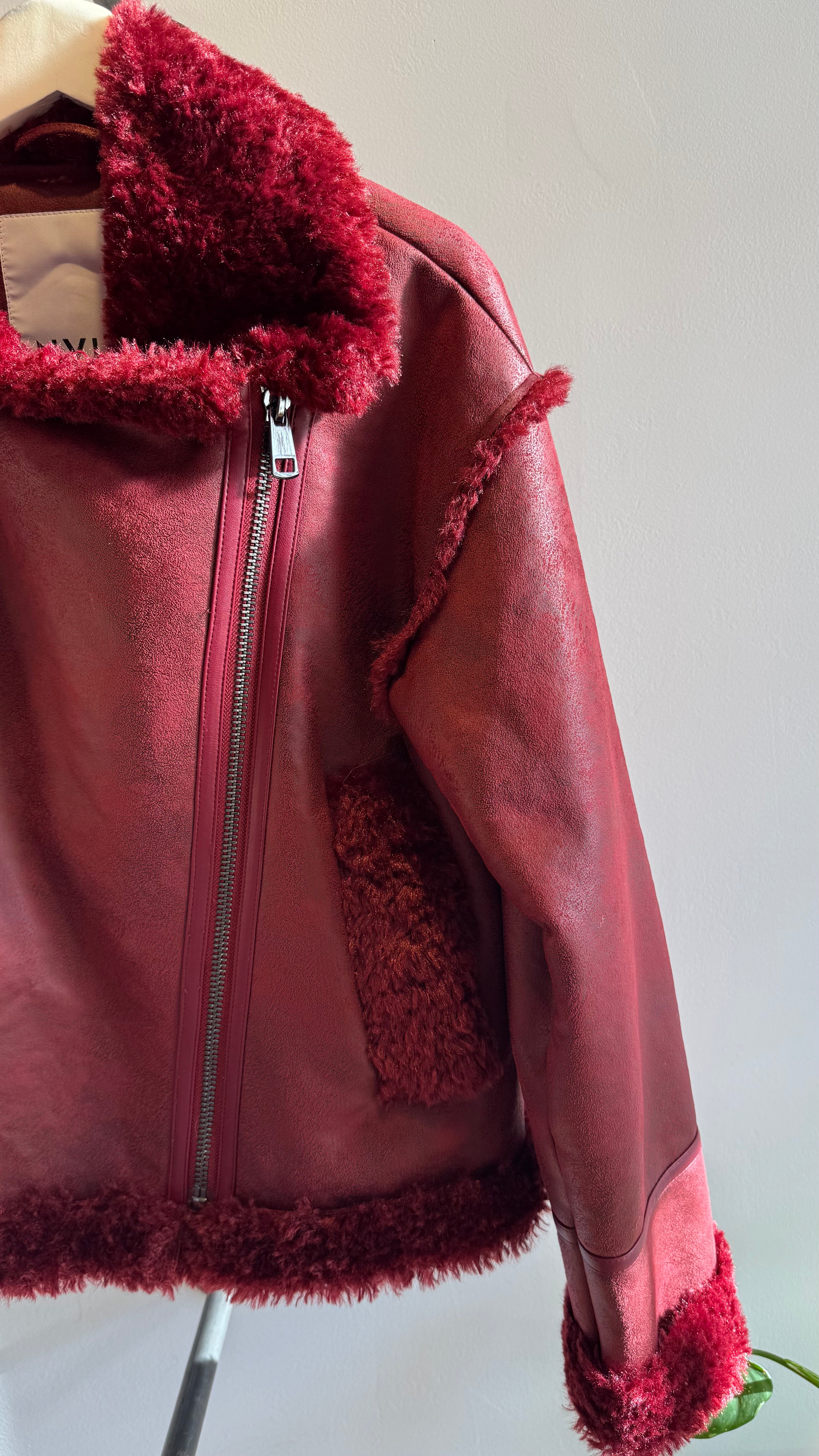 Shearling-Lined Moto Jacket