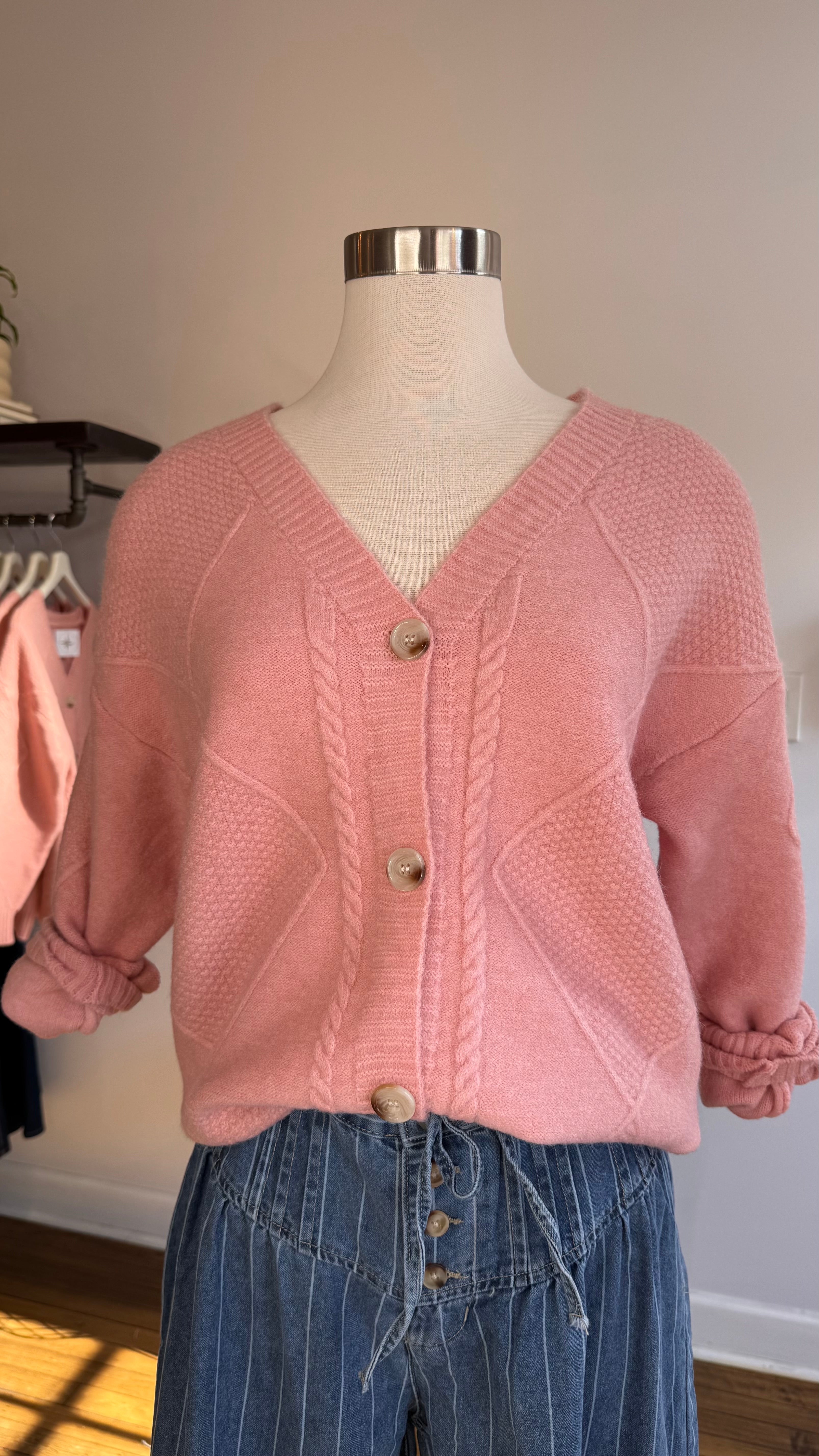 Be Mine Blush Knit Cardigan