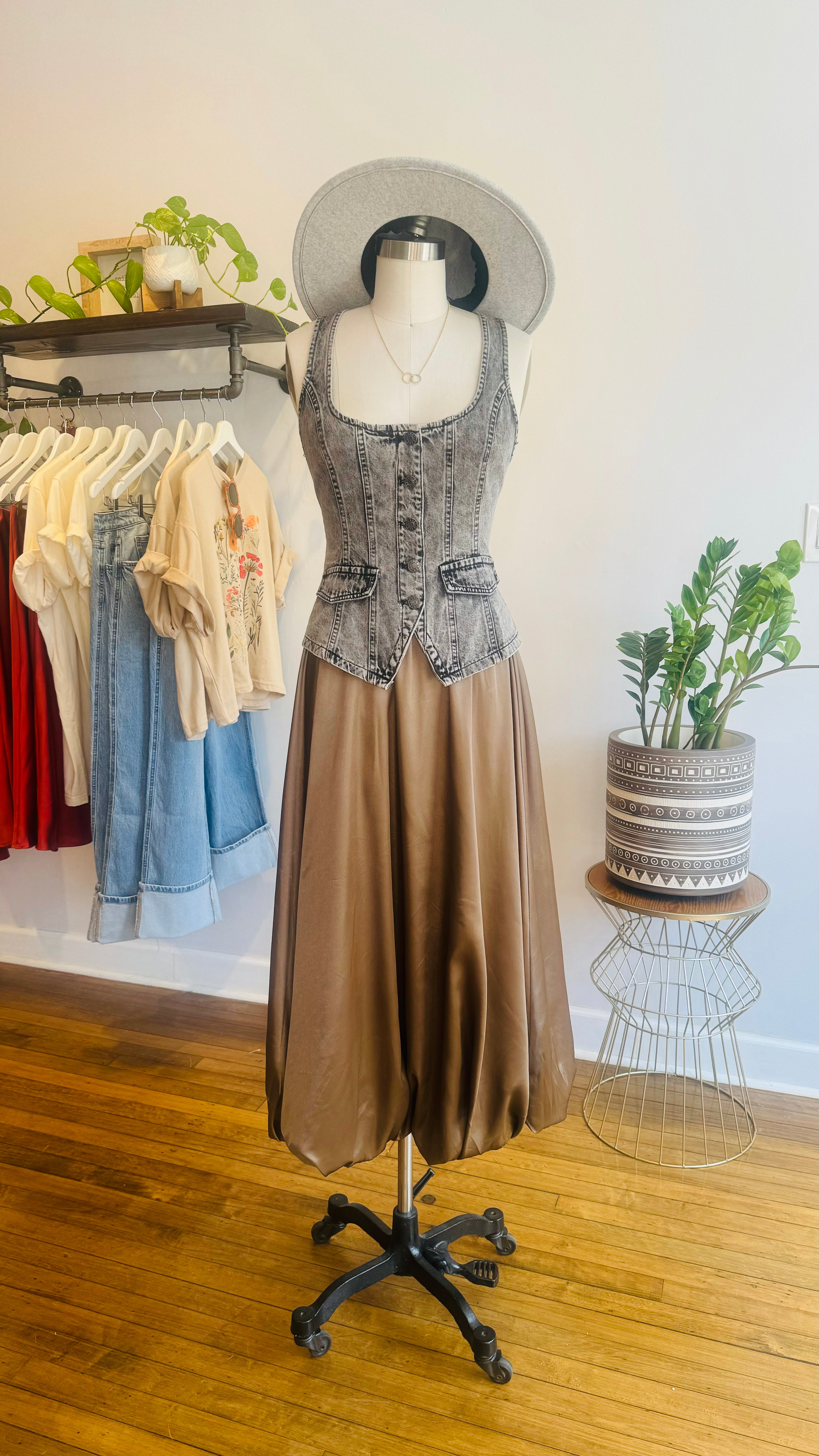 Acid Wash Denim Vest