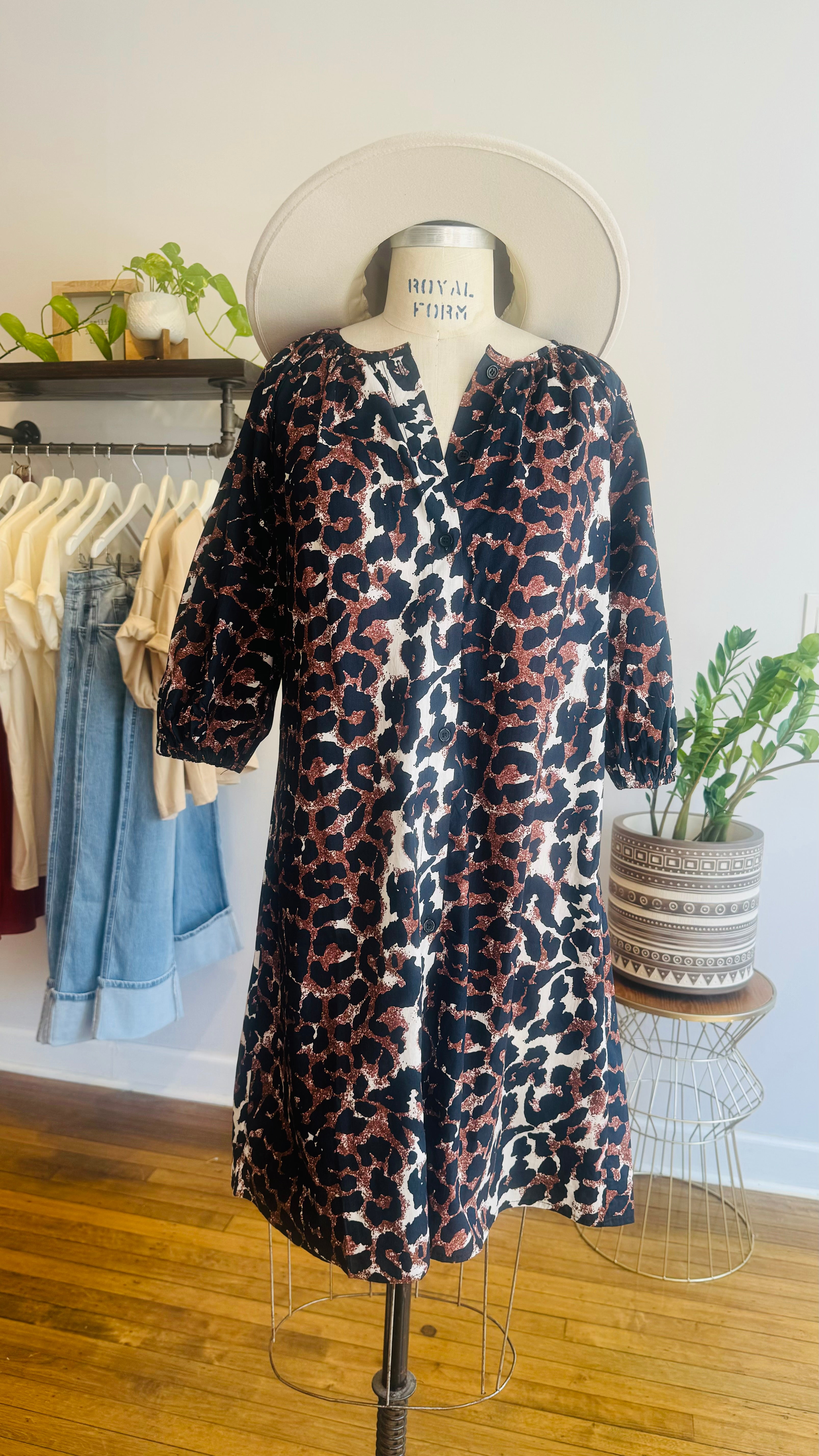 Leopard Print Shirt Dress