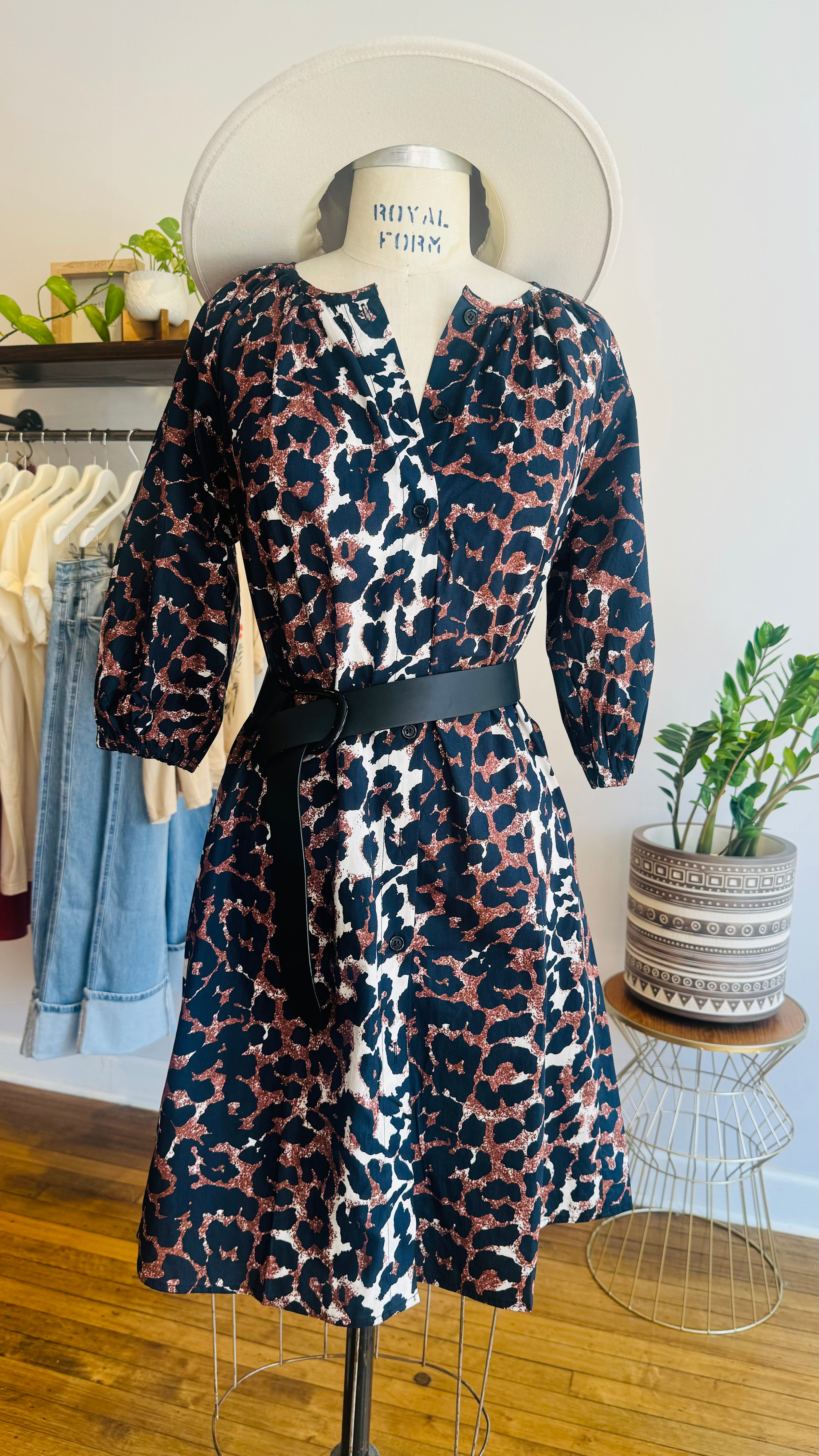 Leopard Print Shirt Dress