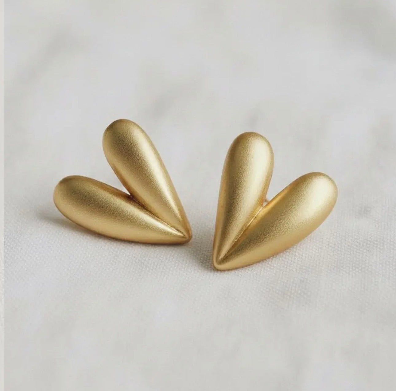 Sculpted Heart Studs