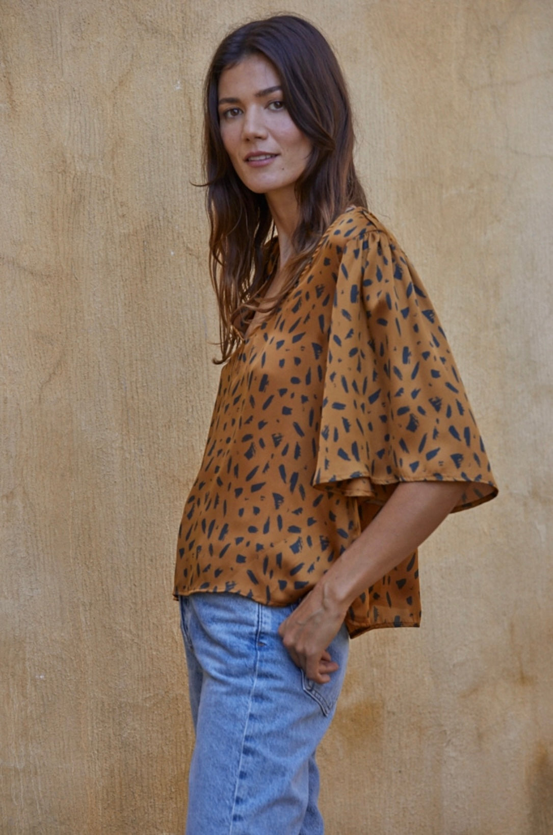 Satin V-Neck Top