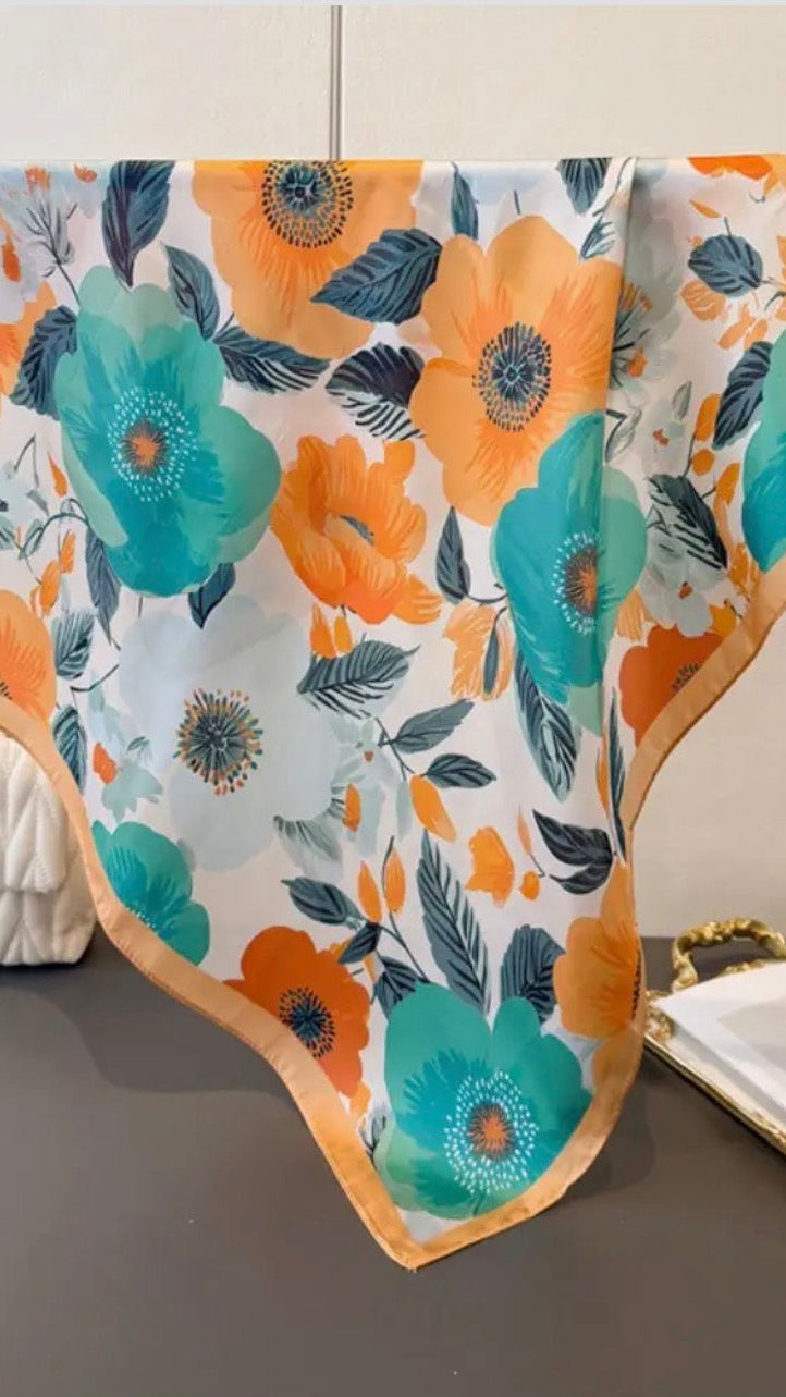 Bloom Print Square Scarf