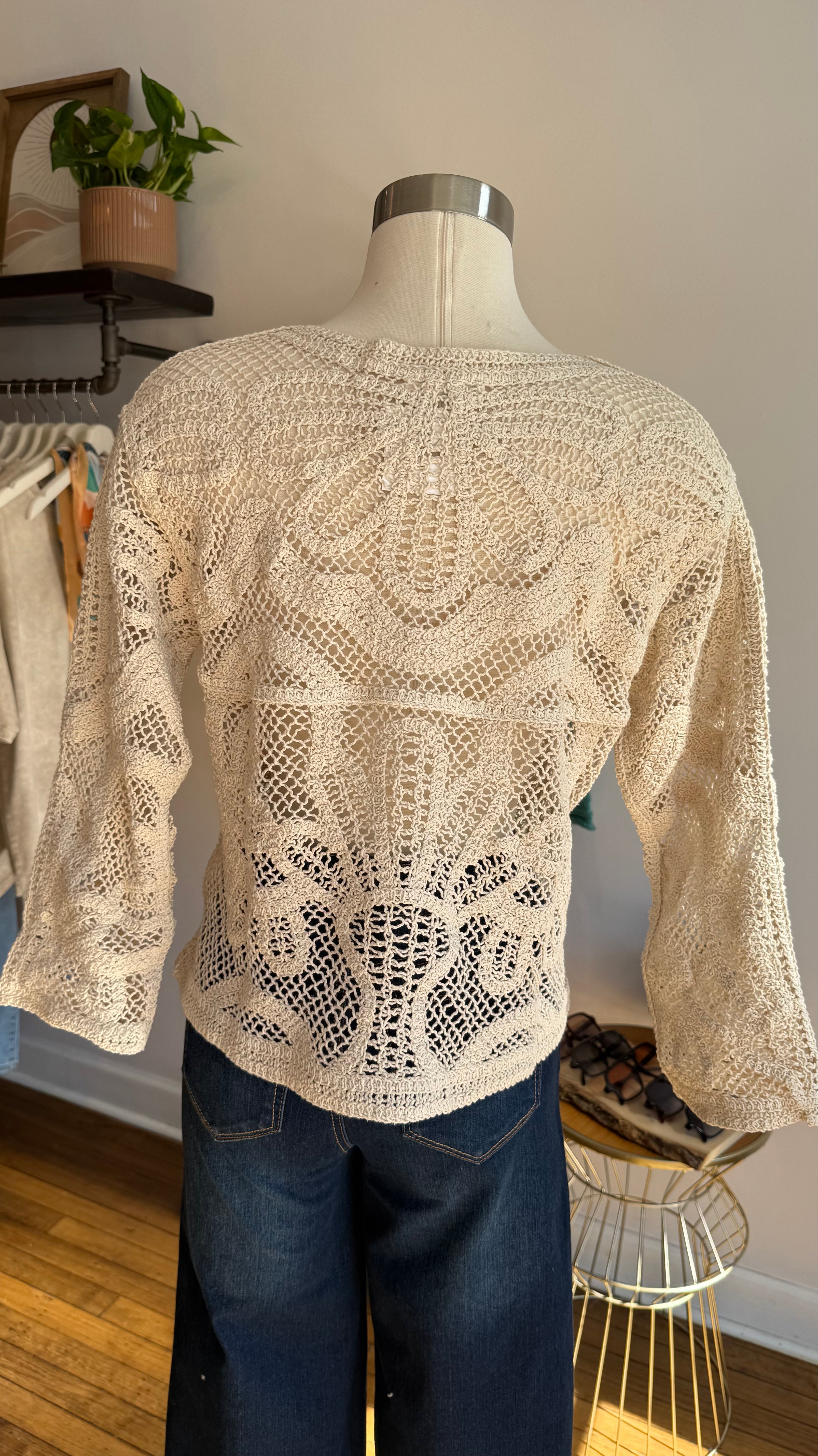 Long Sleeve Crochet Top