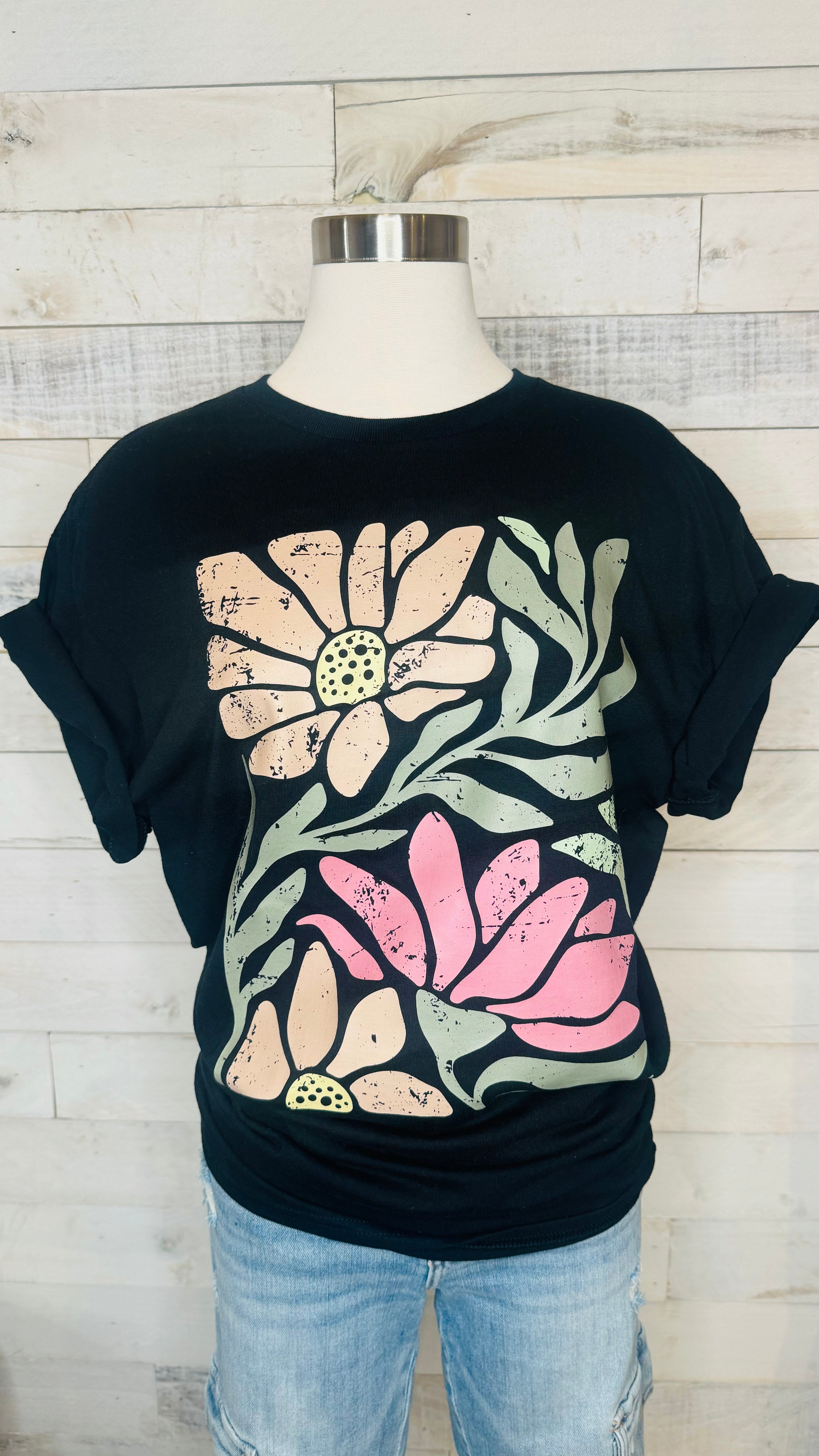 Boho Floral Spring Graphic Tee