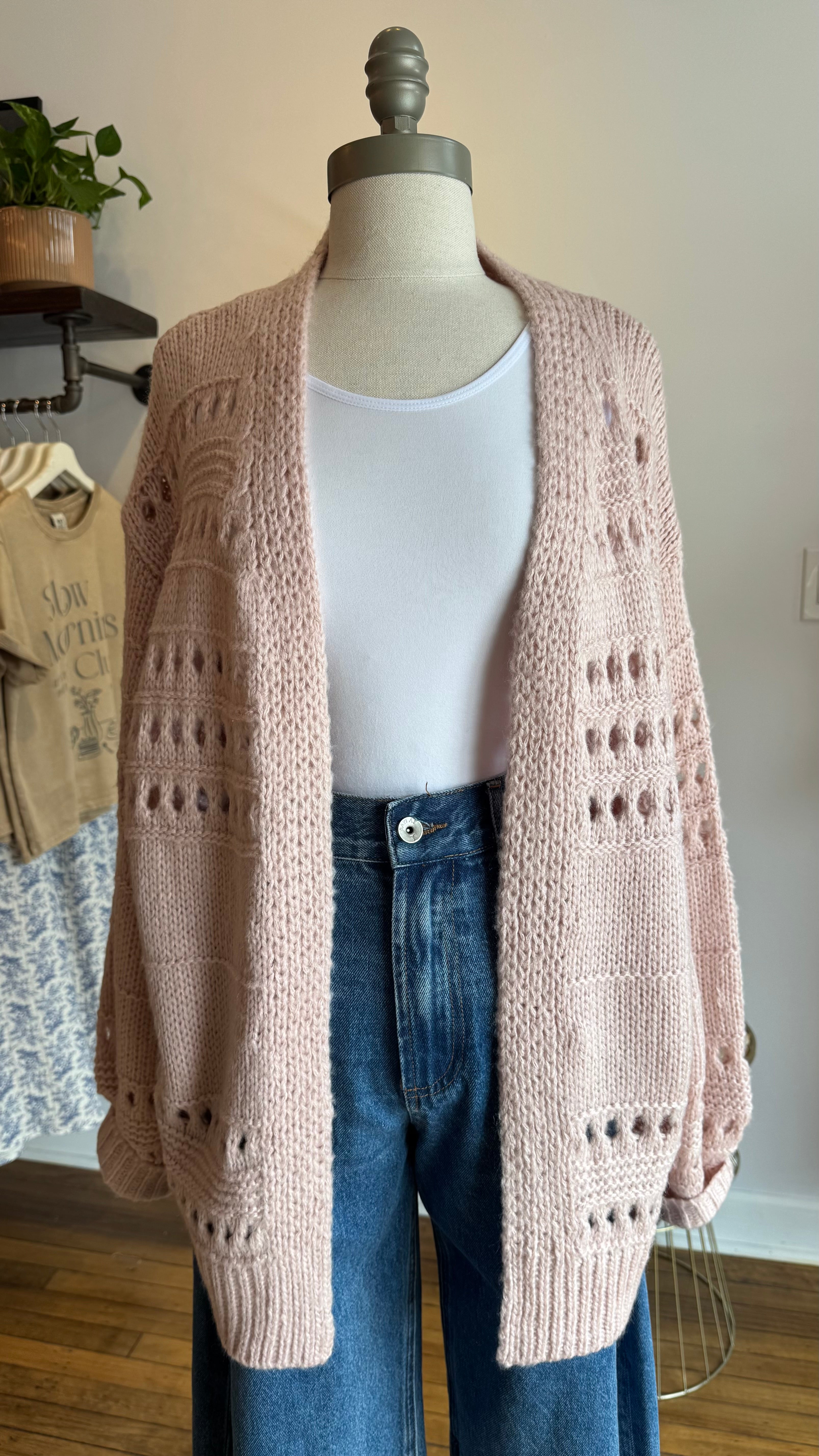 Balloon Sleeve Knit Cardigan