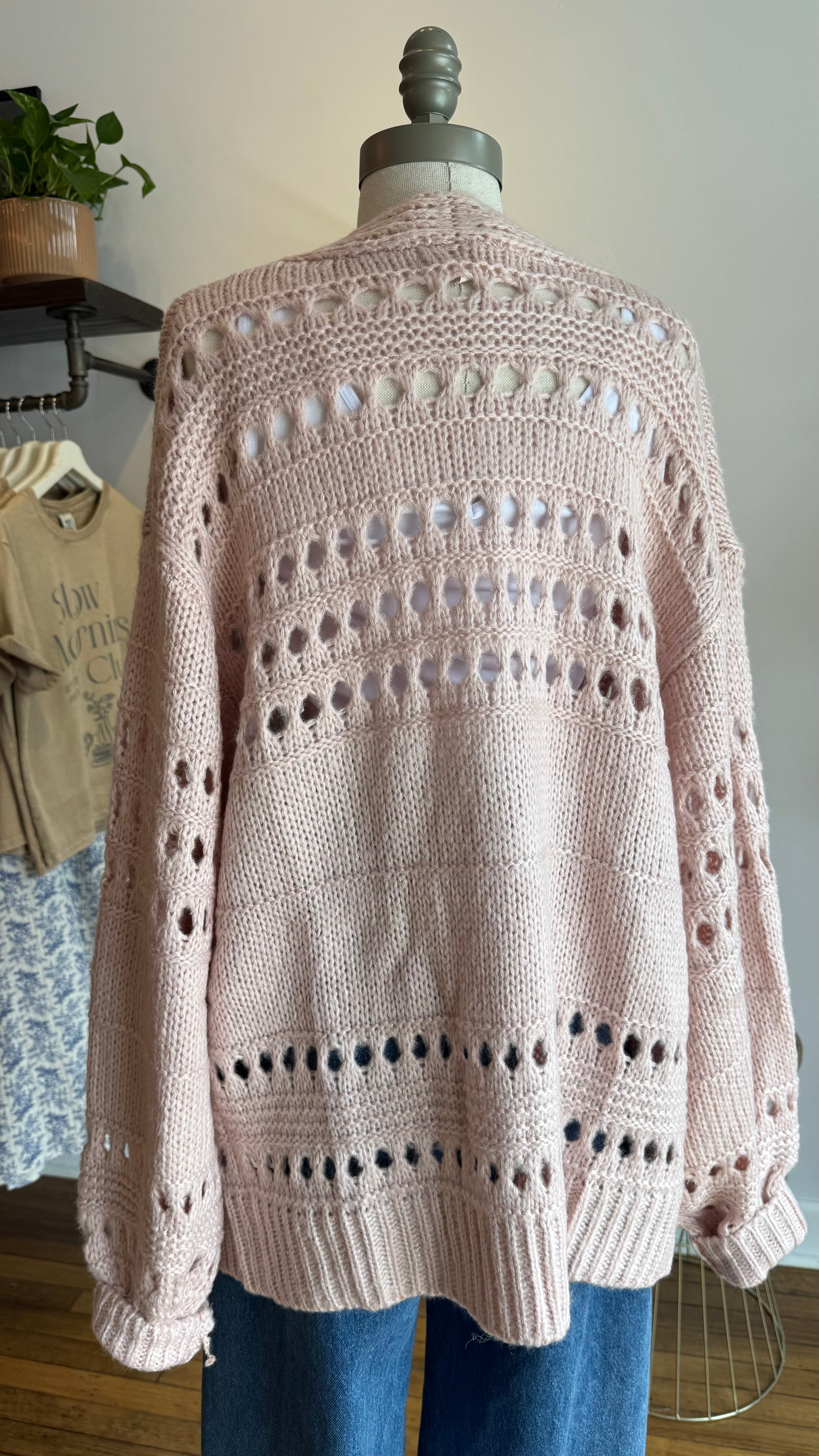 Balloon Sleeve Knit Cardigan