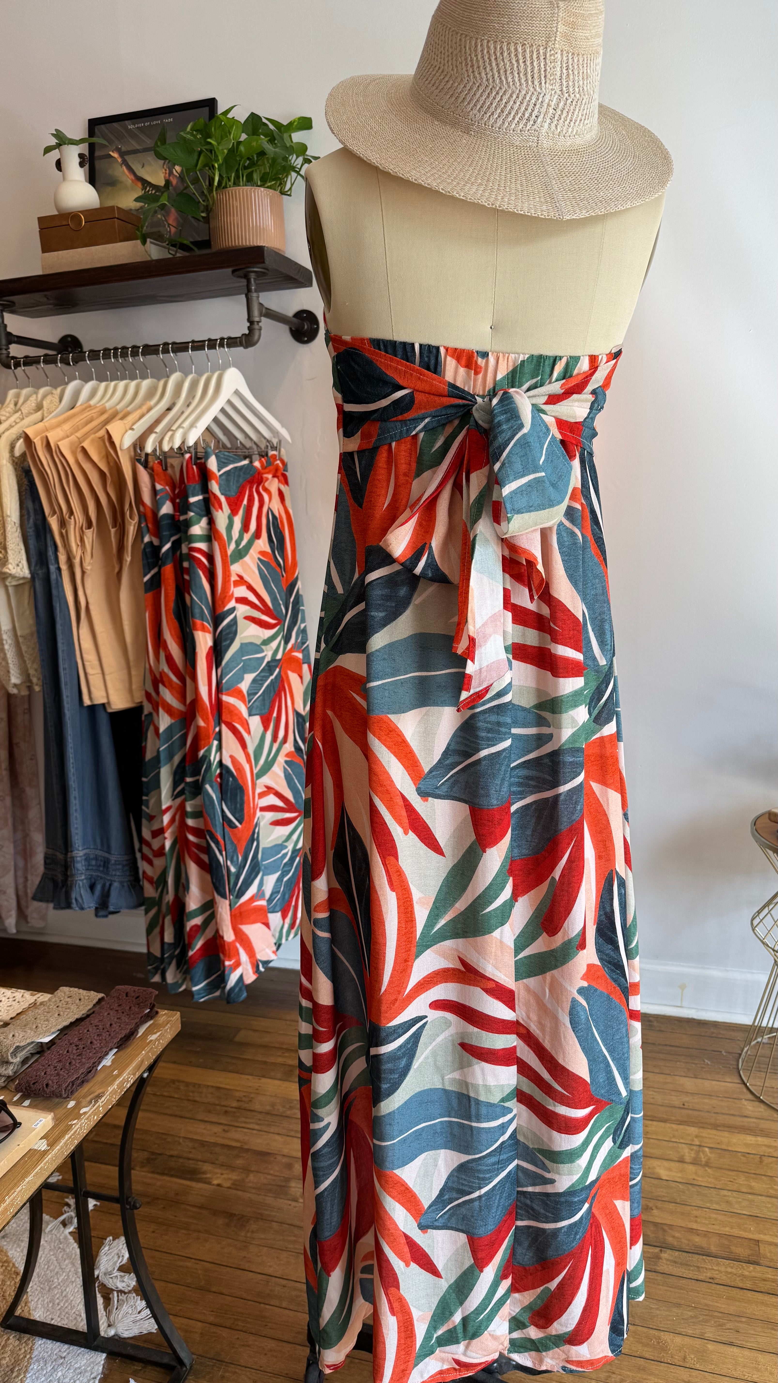 Island Breeze Tie-Back Maxi Dress