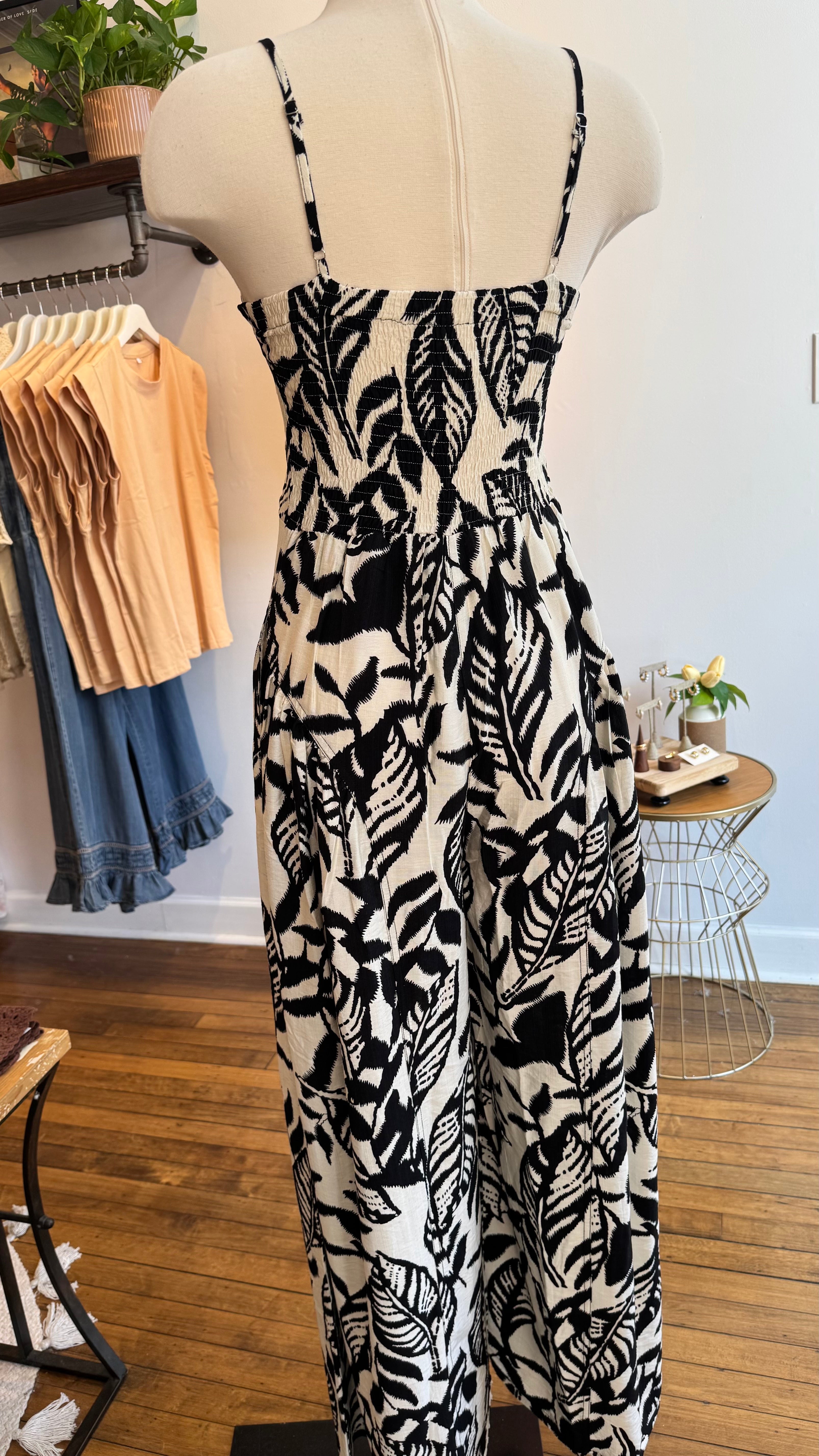 Tropical Print Wide-Leg Cami Jumpsuit