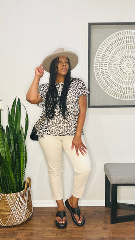Leopard Mid Sleeve Top