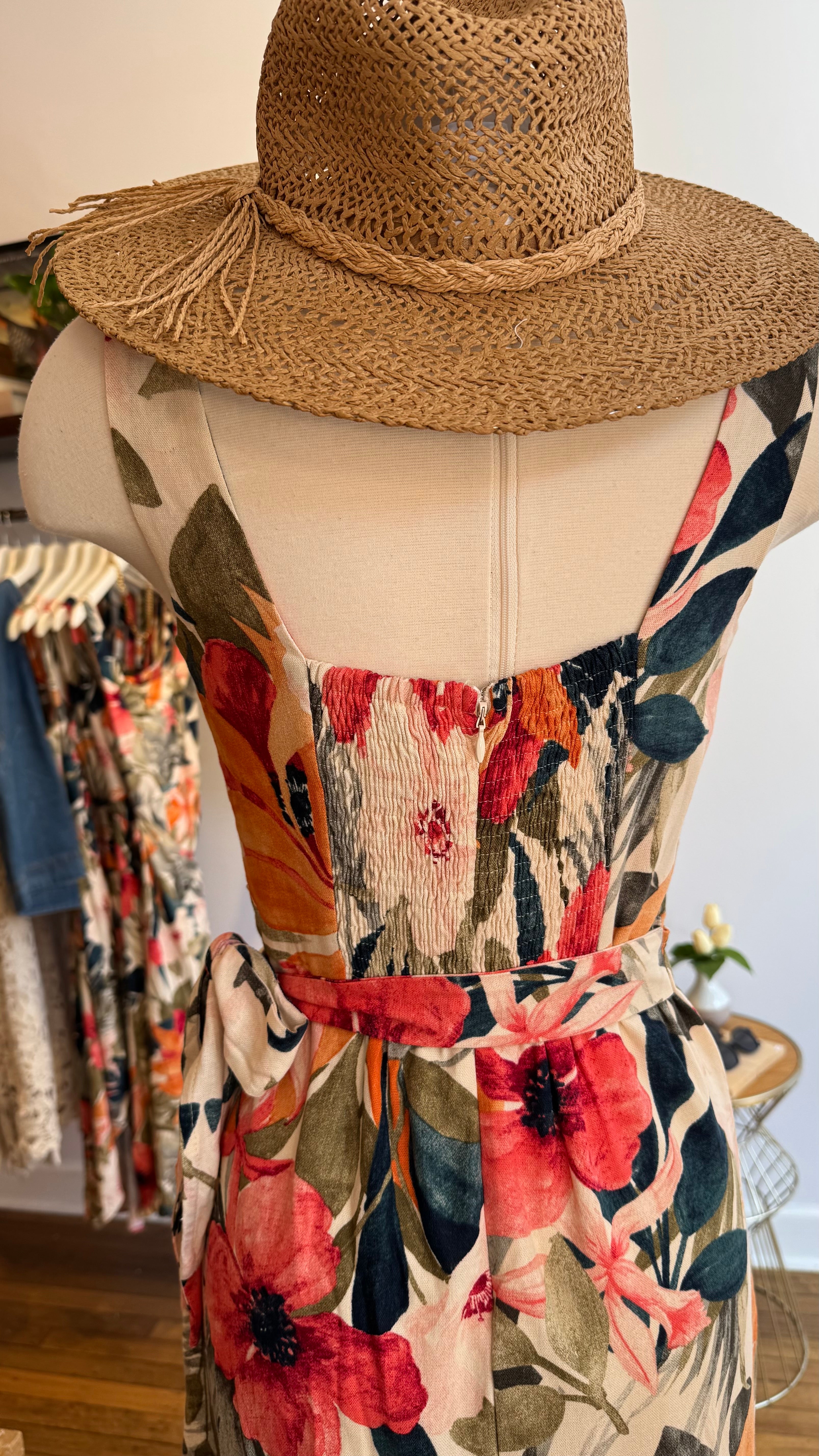 Tropical Bloom Wrap Midi Dress
