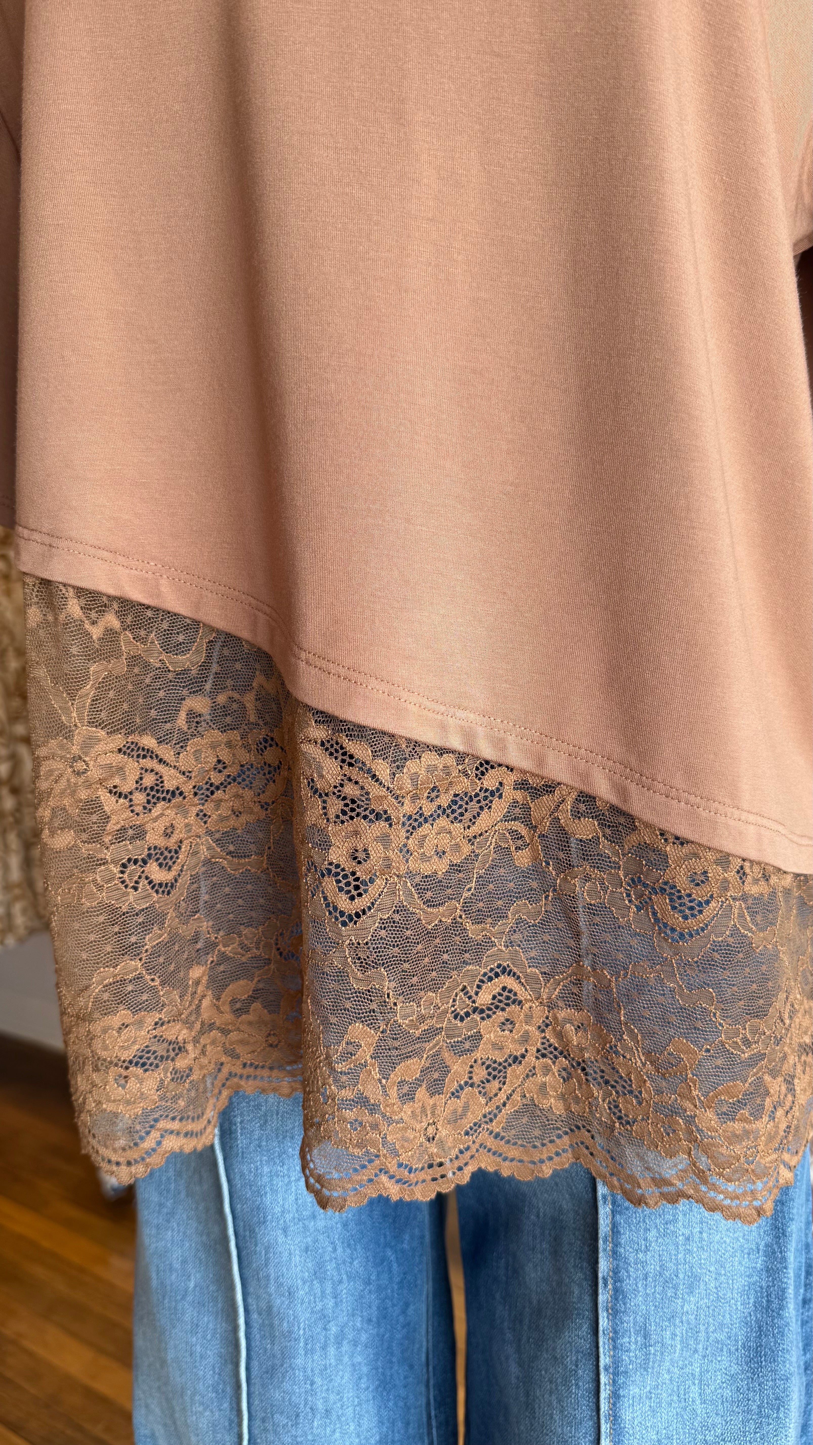Mocha Morning Lace Top
