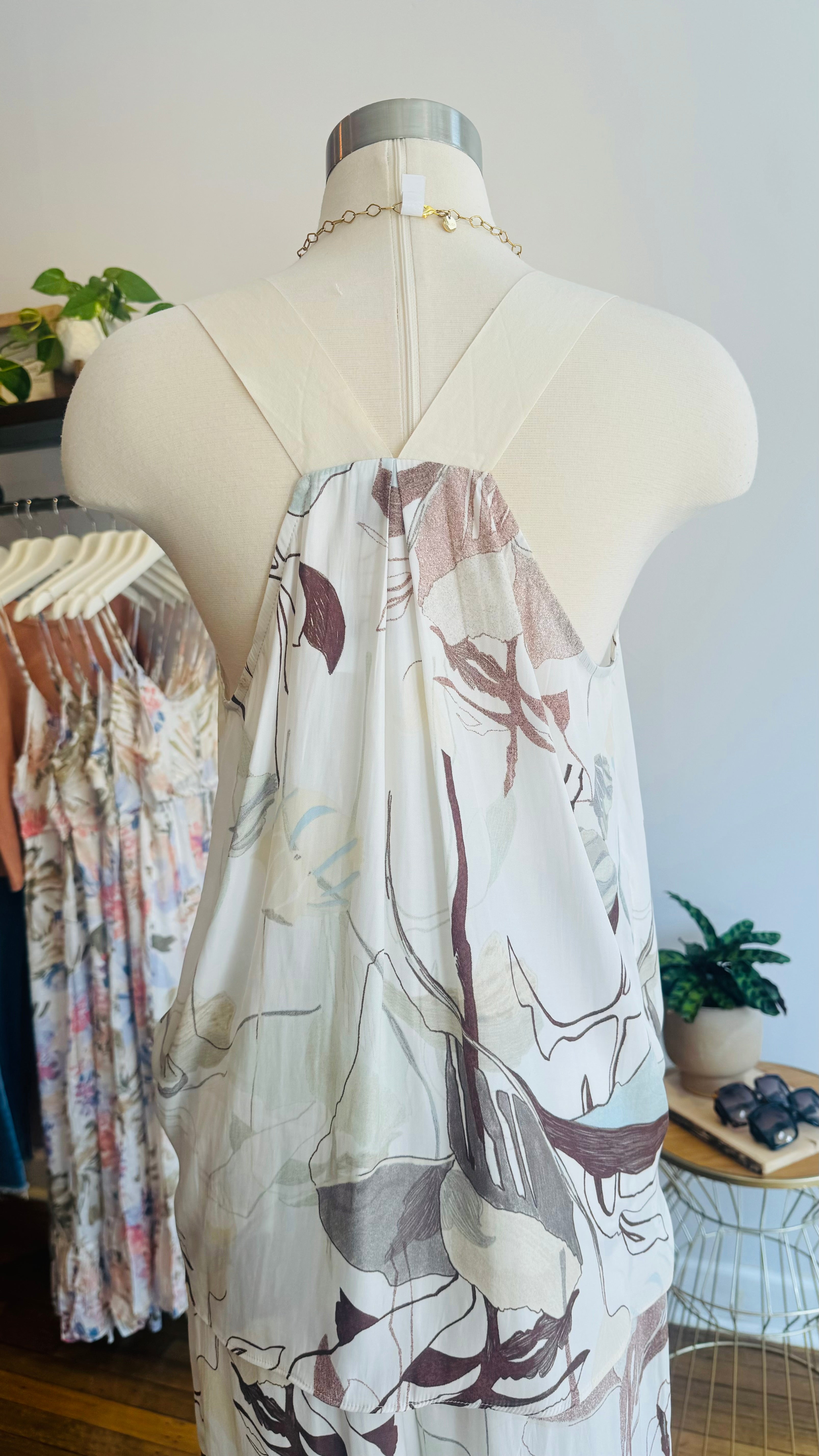 Tape Strap Printed Top