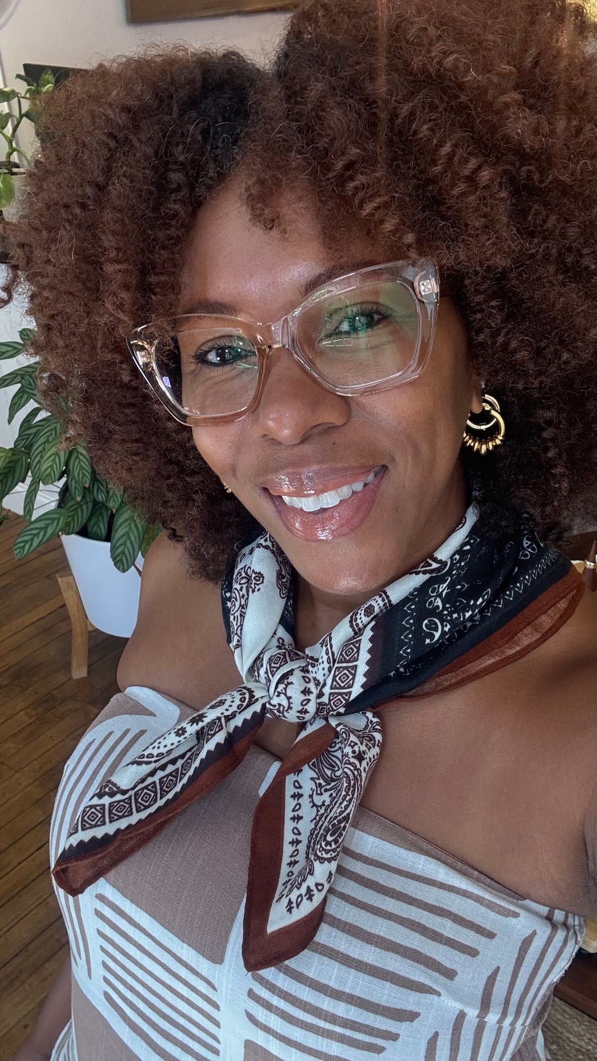 Brown Paisley Bandana Scarf