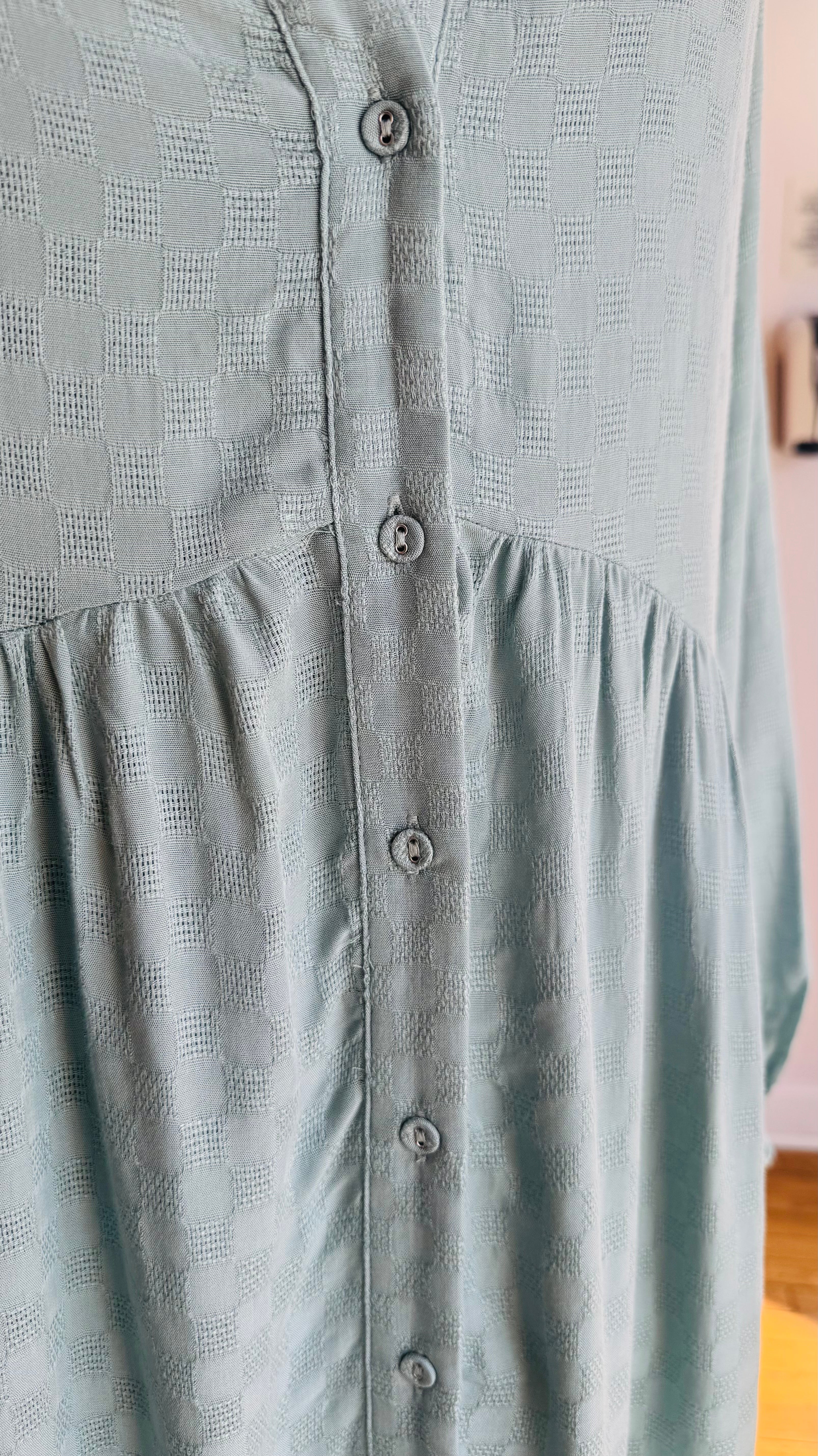 Checkered Jacquard Boho Maxi Dress
