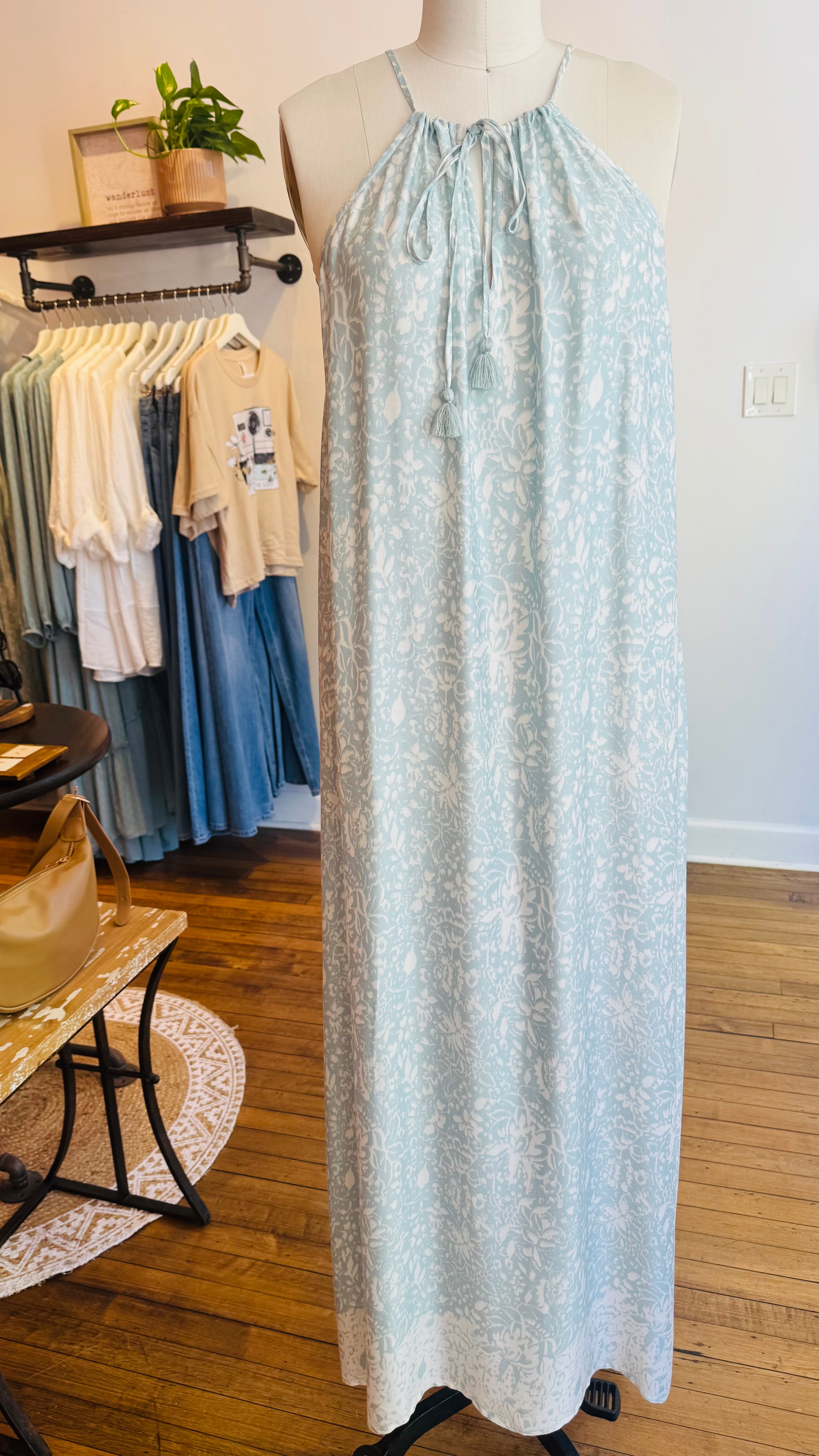 Halter Spaghetti Strap Maxi Dress
