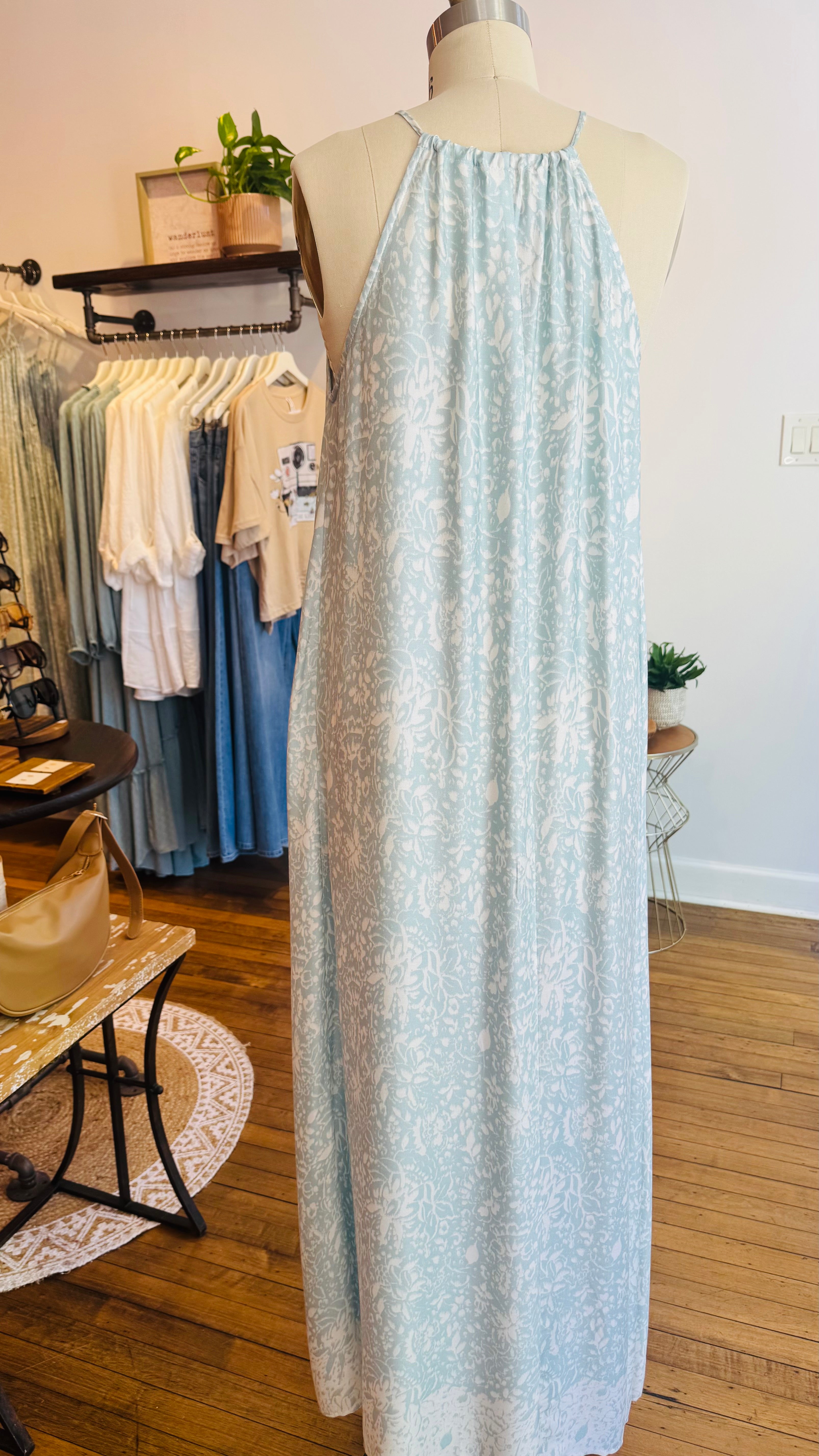 Halter Spaghetti Strap Maxi Dress
