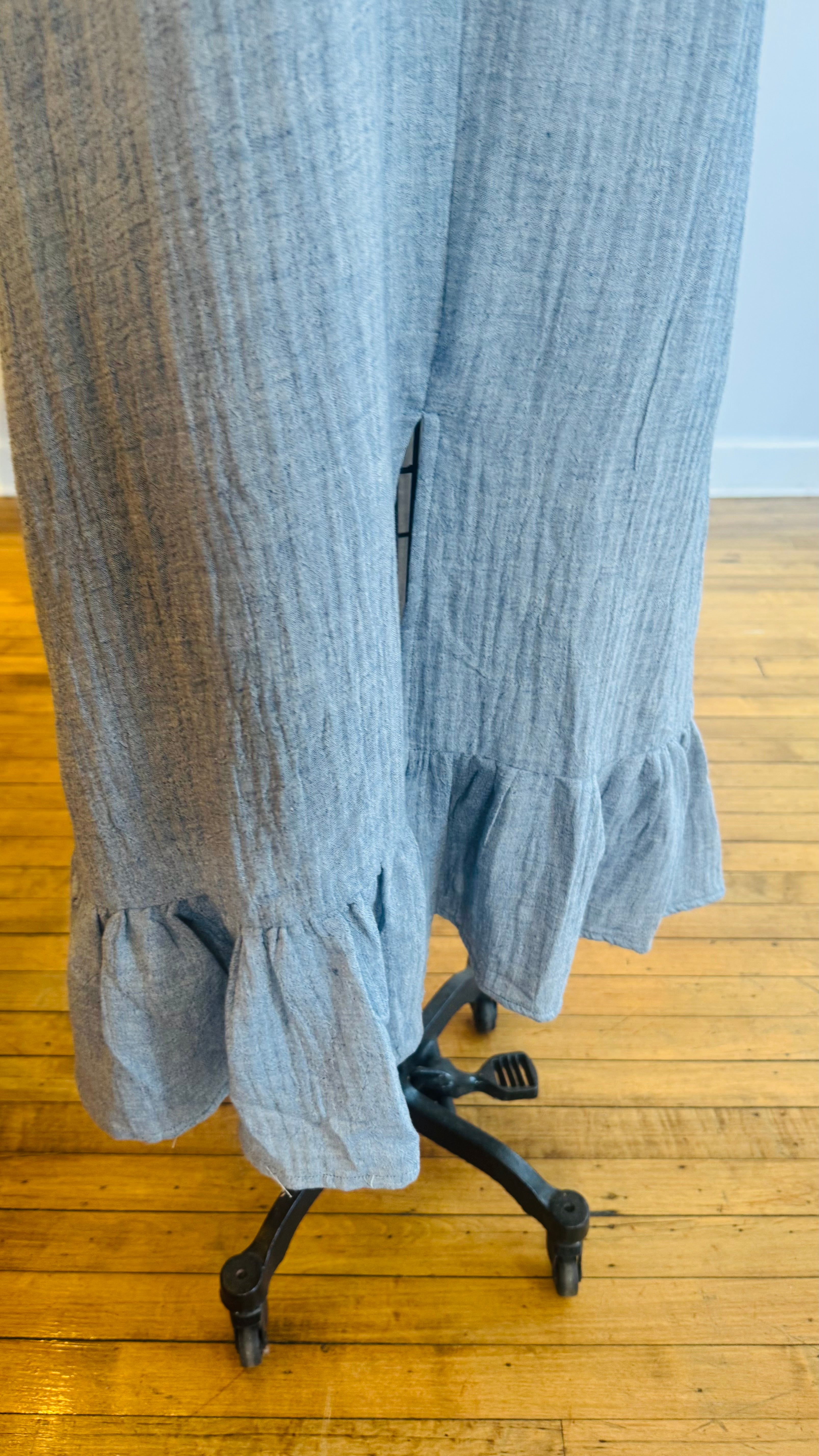 Cotton Gauze Braided T-Bar Maxi Dress