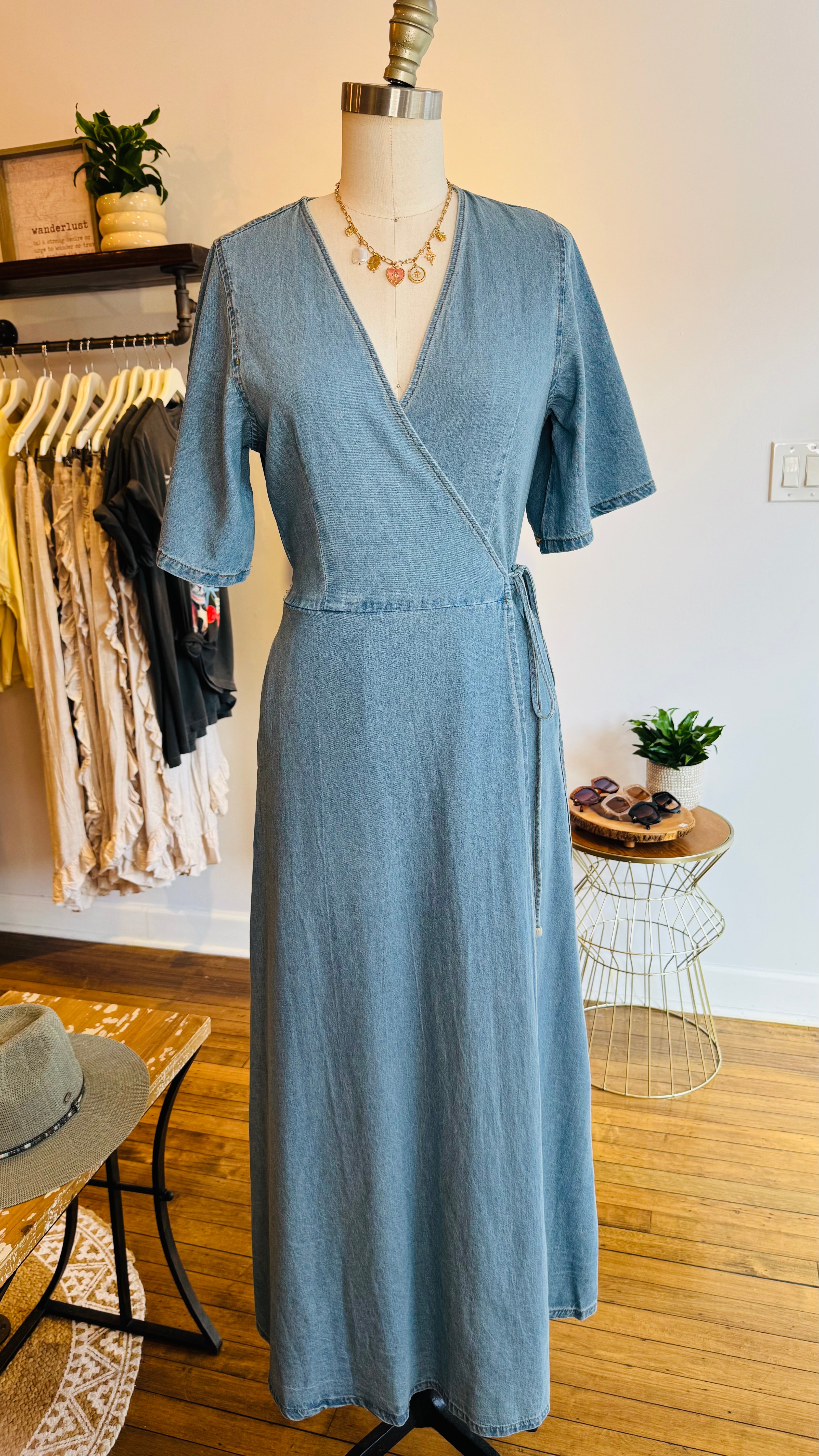 Denim Wrap Dress