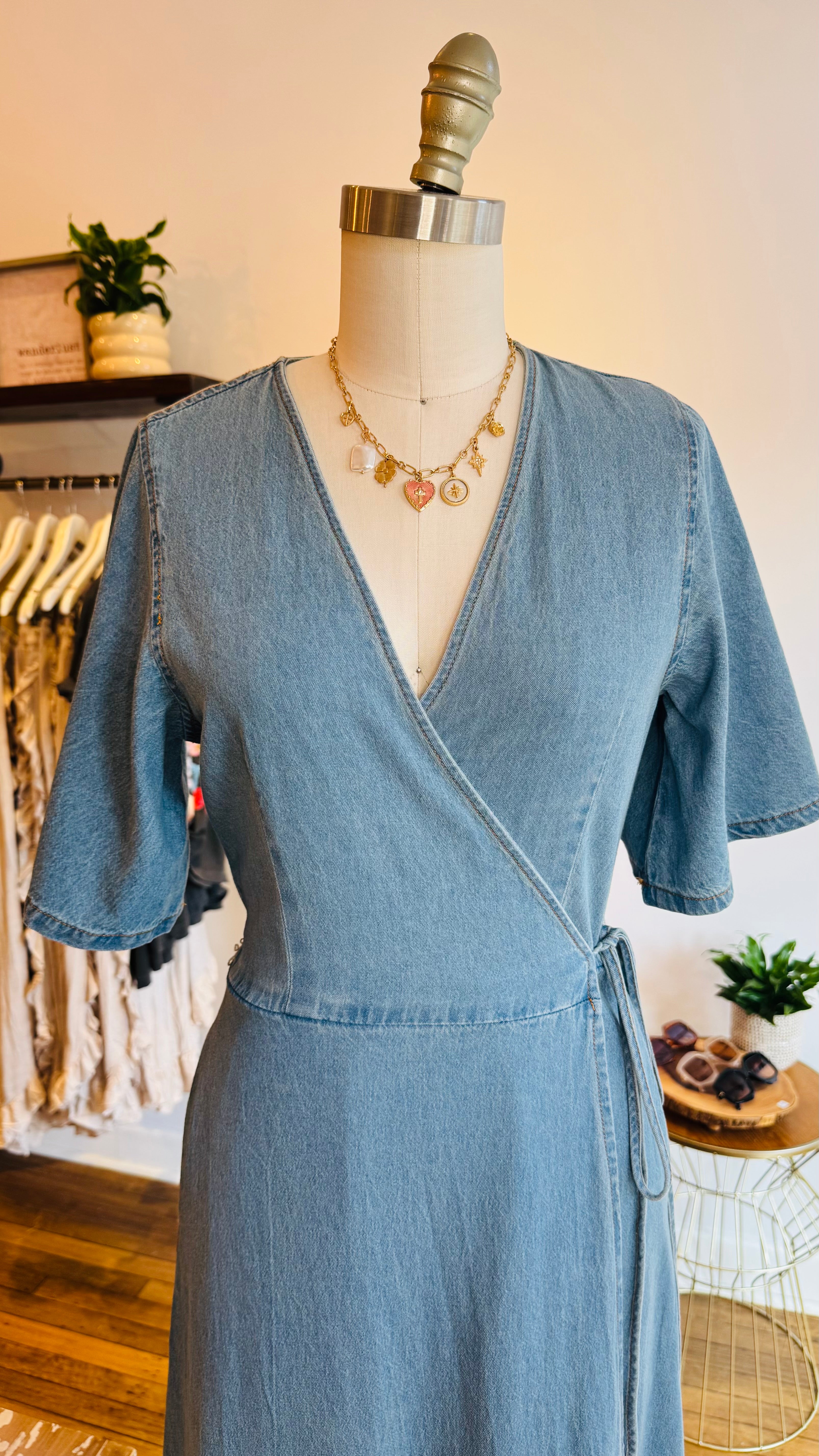 Denim Wrap Dress