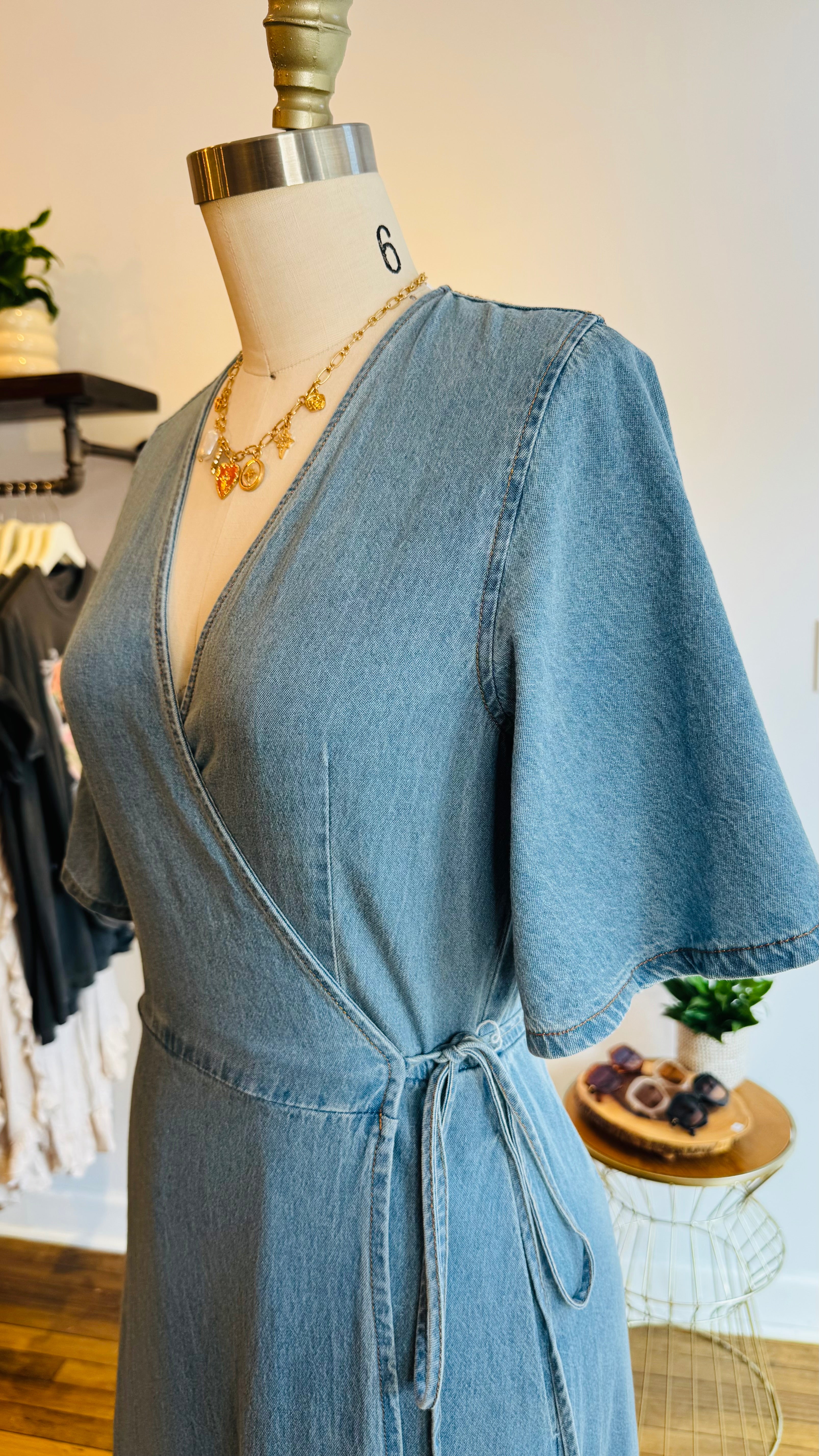Denim Wrap Dress