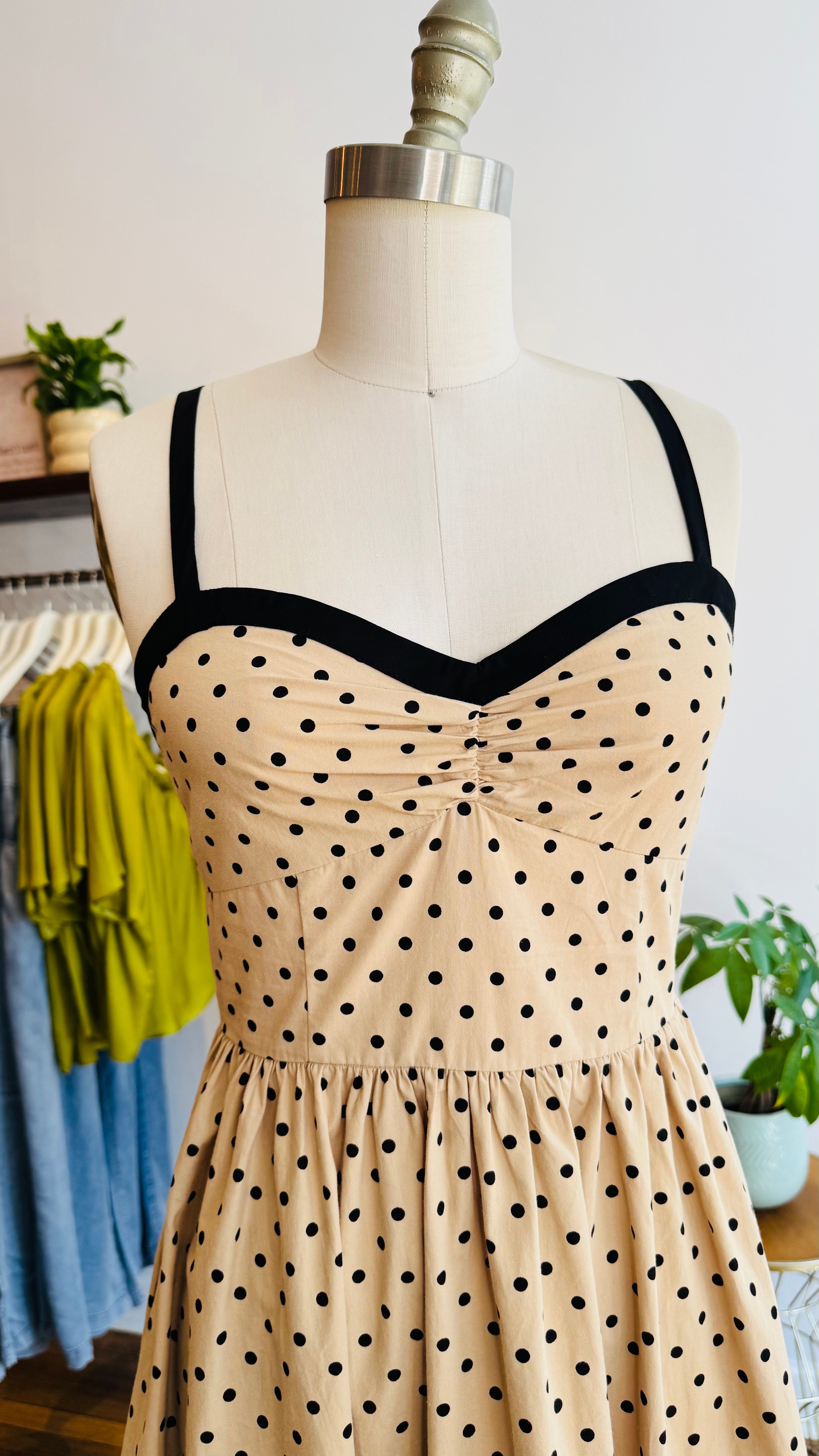 Polka Dot Woven Midi Dress