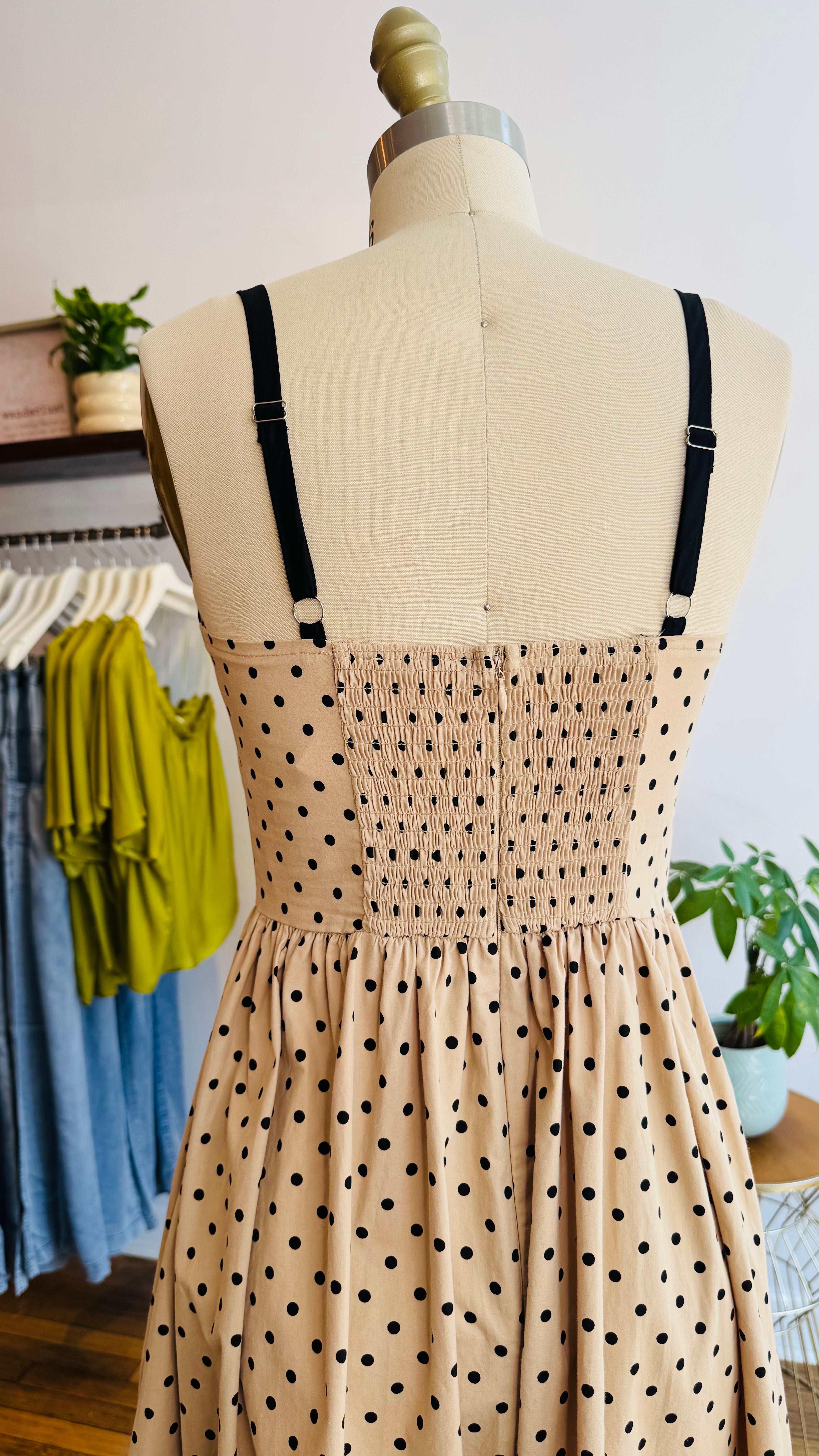 Polka Dot Woven Midi Dress
