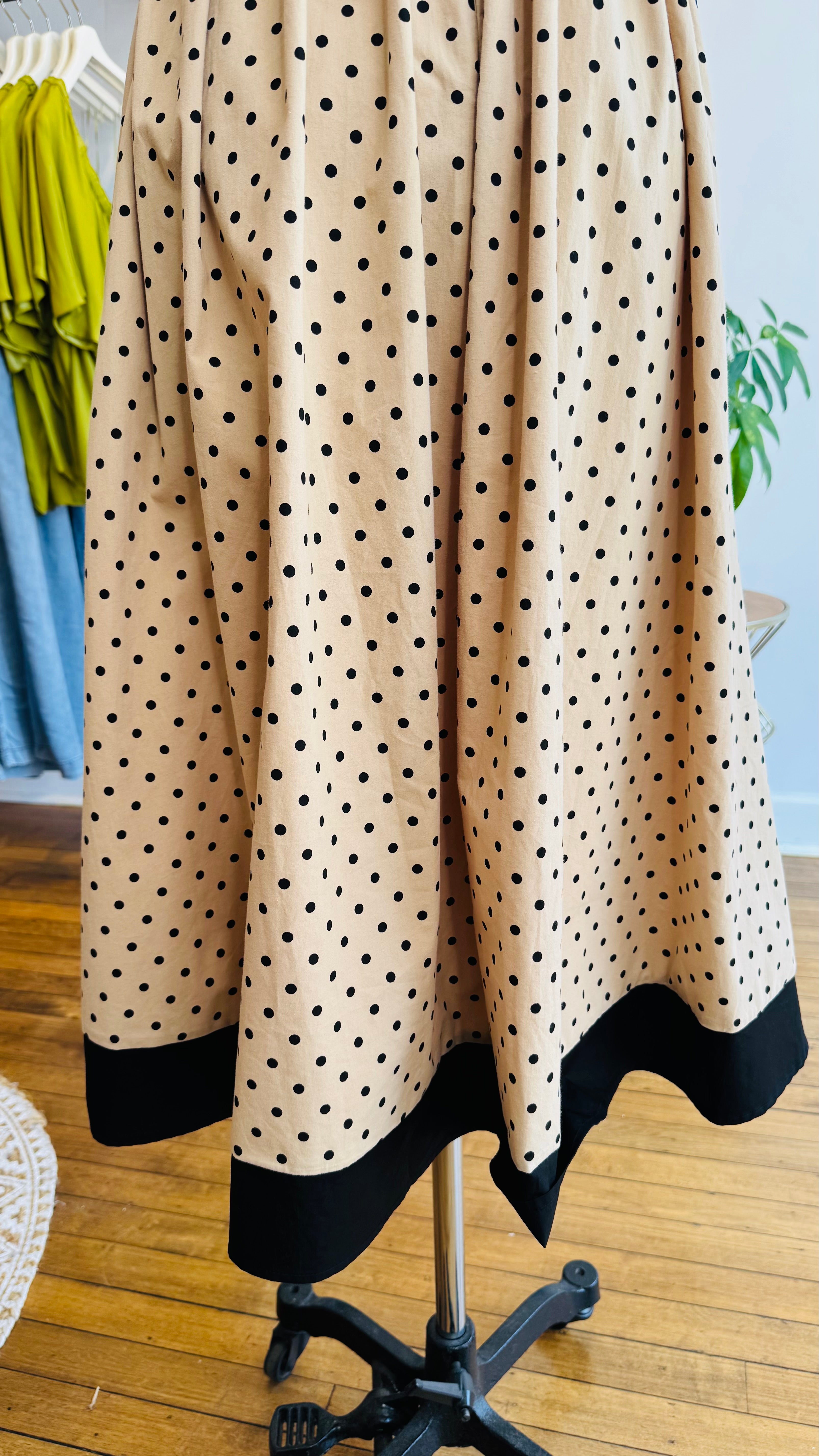 Polka Dot Woven Midi Dress