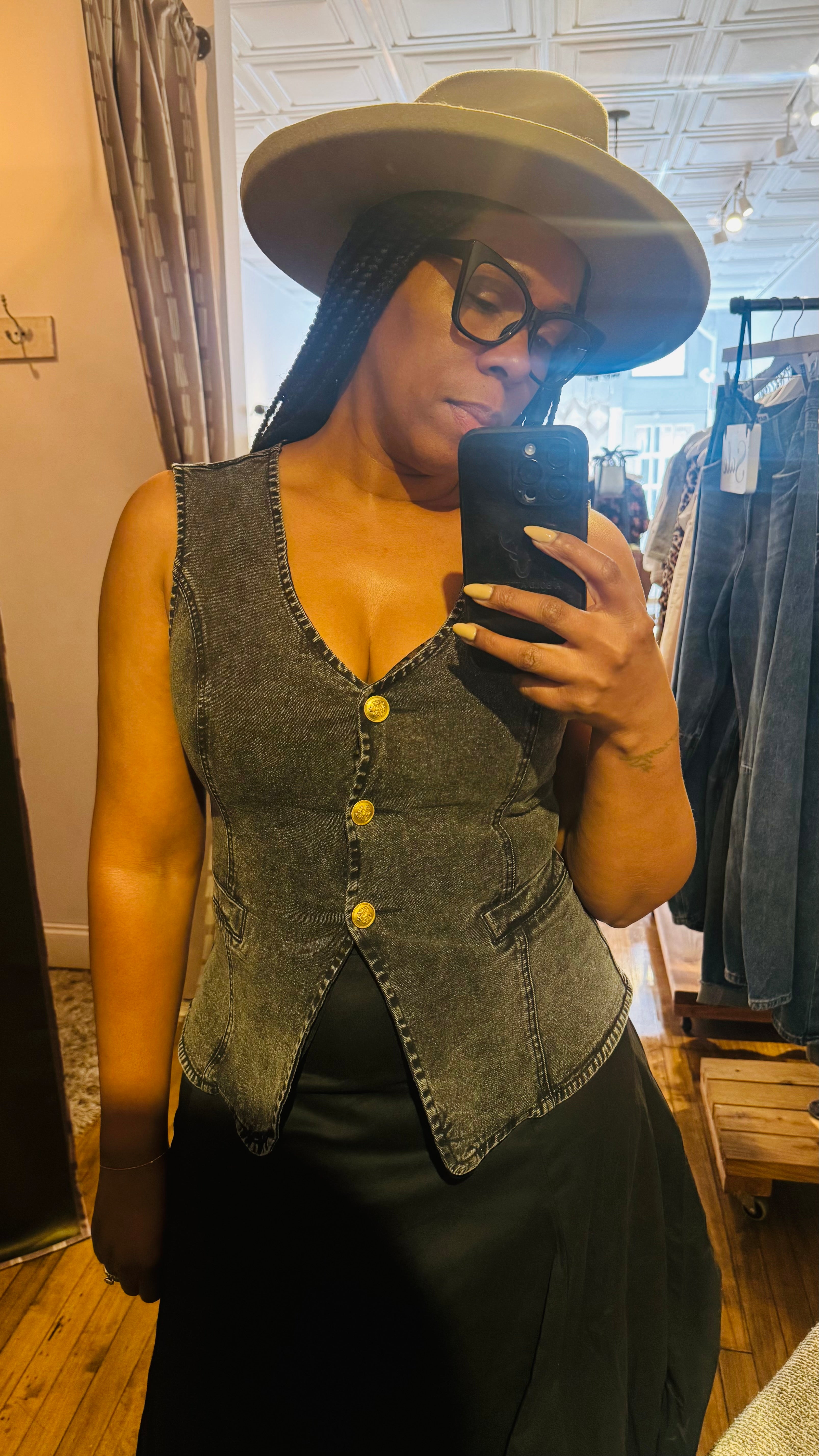Vintage Wash Denim Vest
