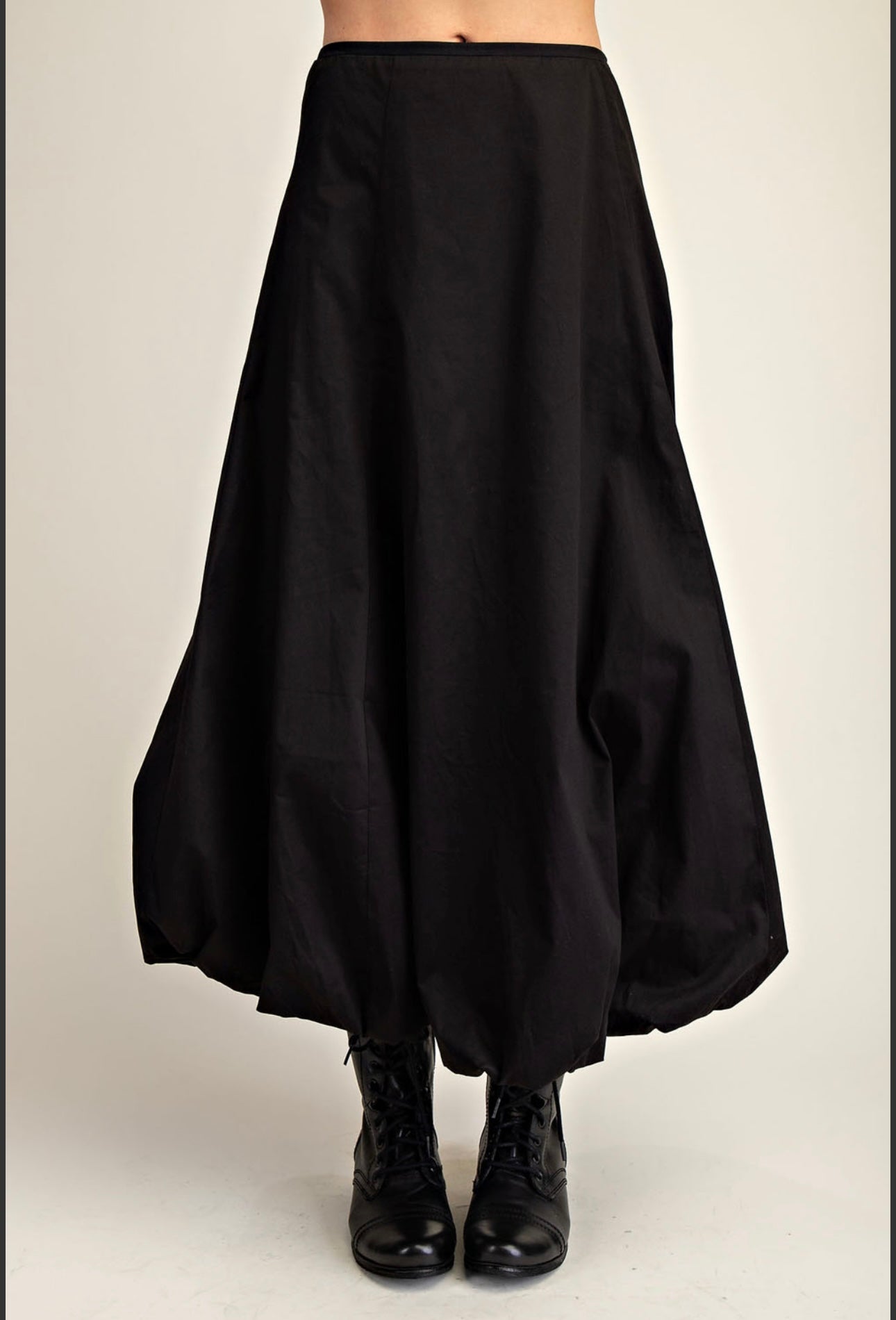 Bubble Hem Woven Maxi Skirt