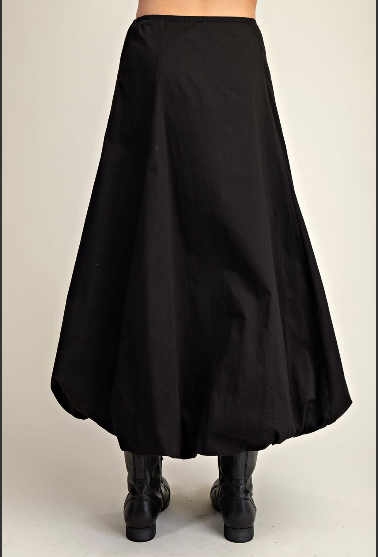 Bubble Hem Woven Maxi Skirt