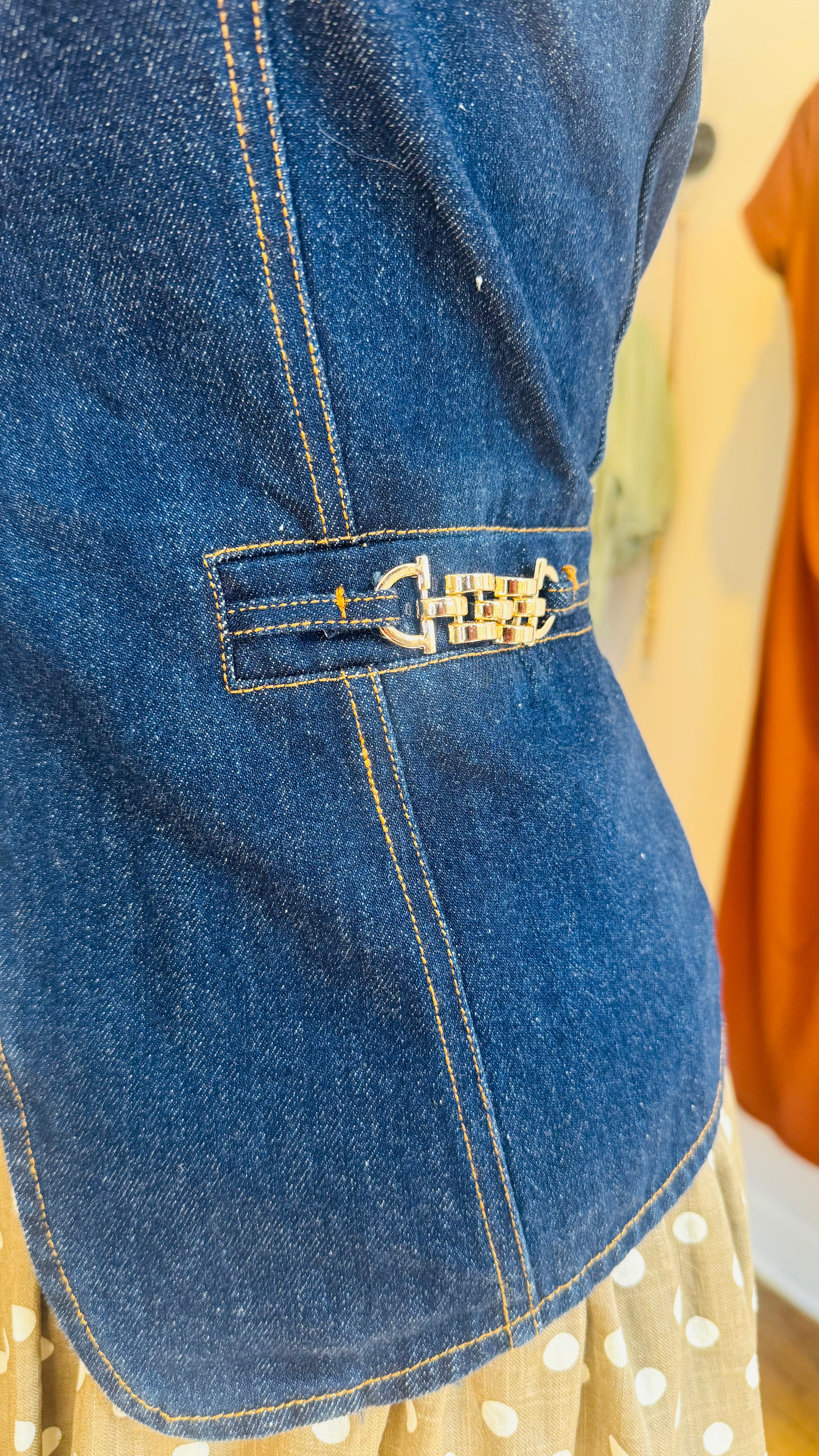 Denim Button-Front Vest