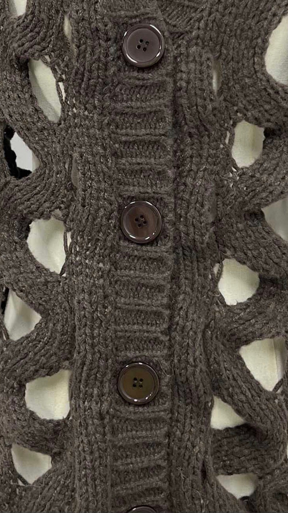 Chocolate Wave Open-Knit Cardigan
