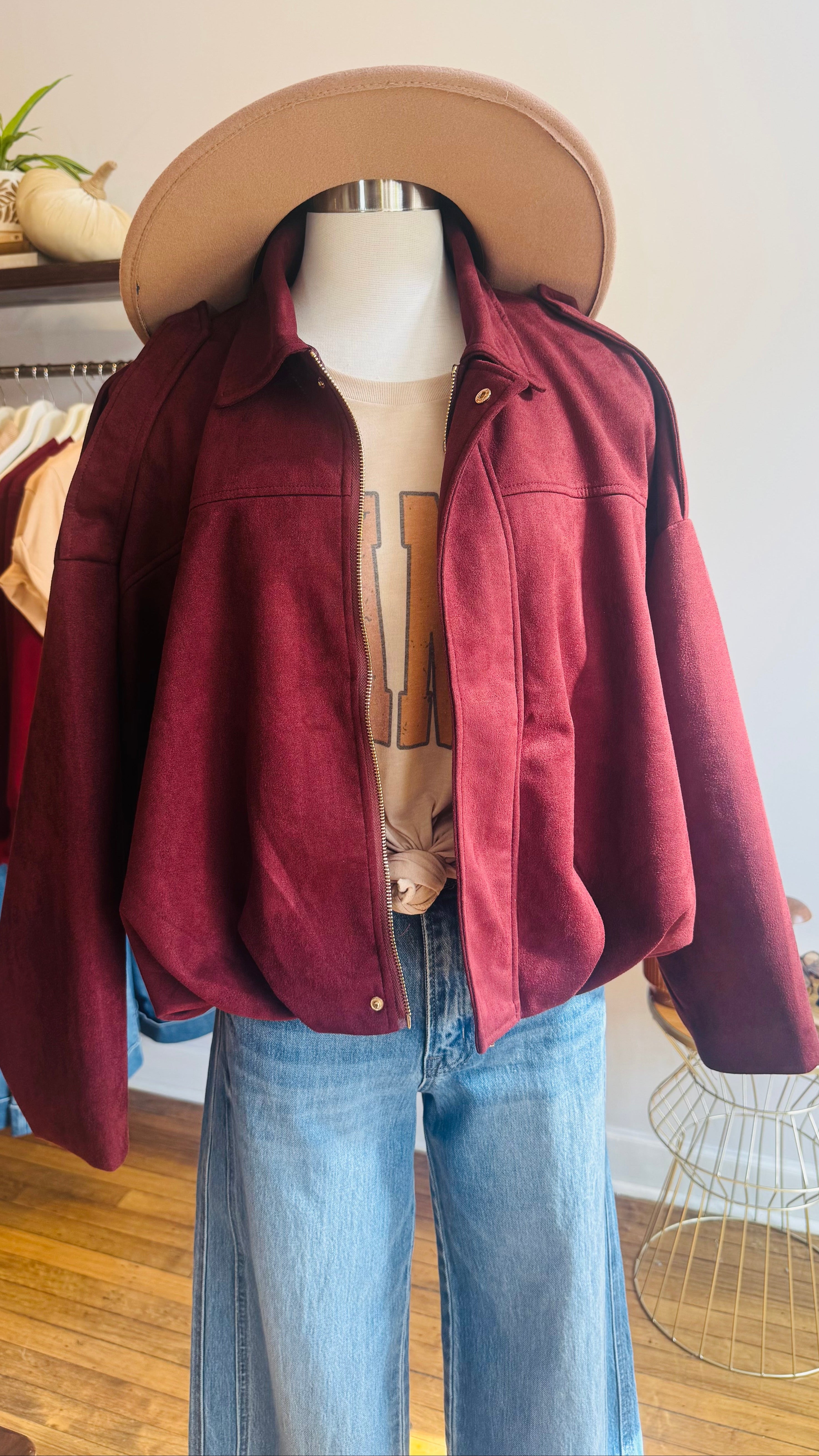 Suede Oversized Jacket