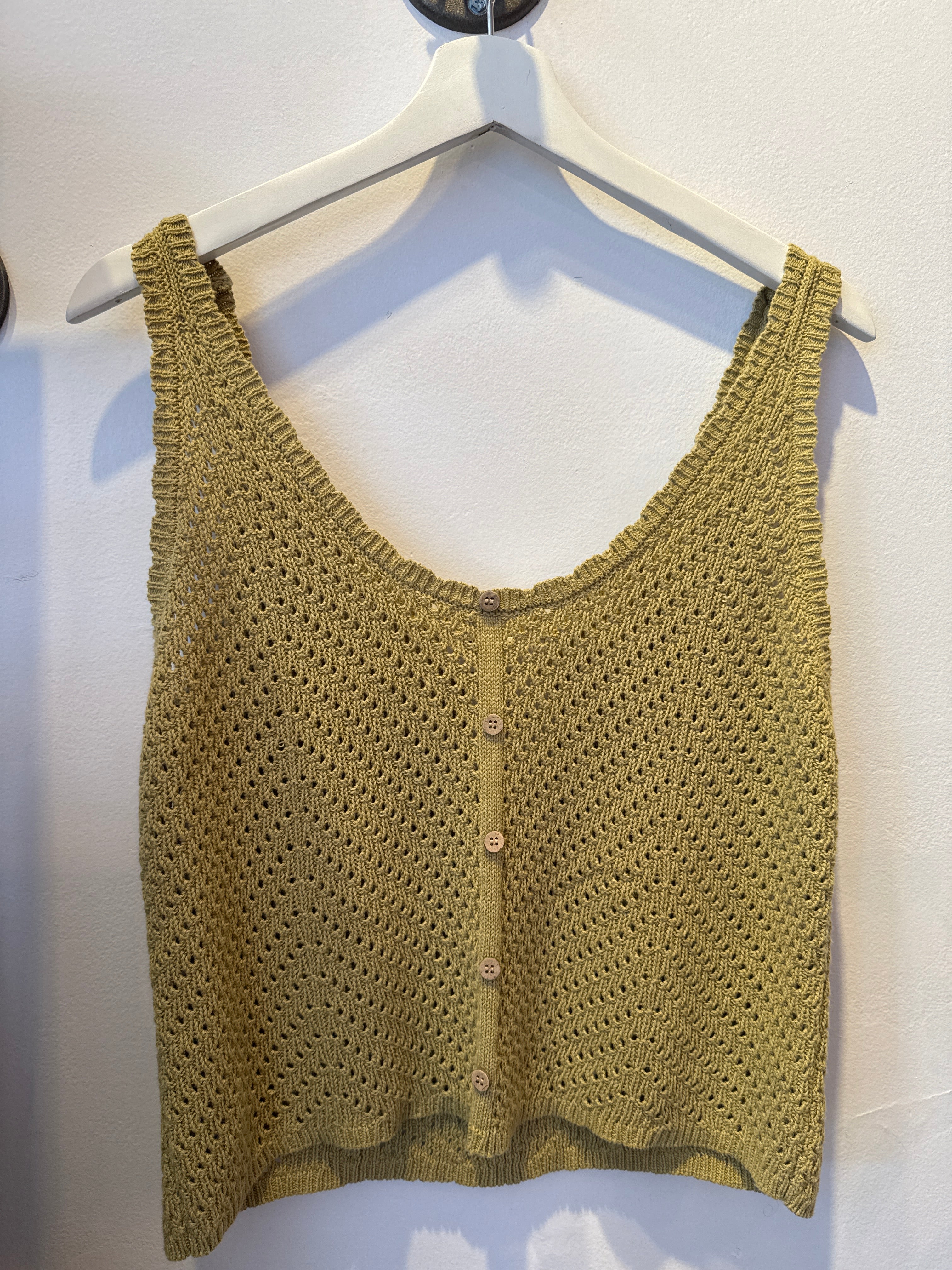 Soft Knit Button-Detail Tank Top