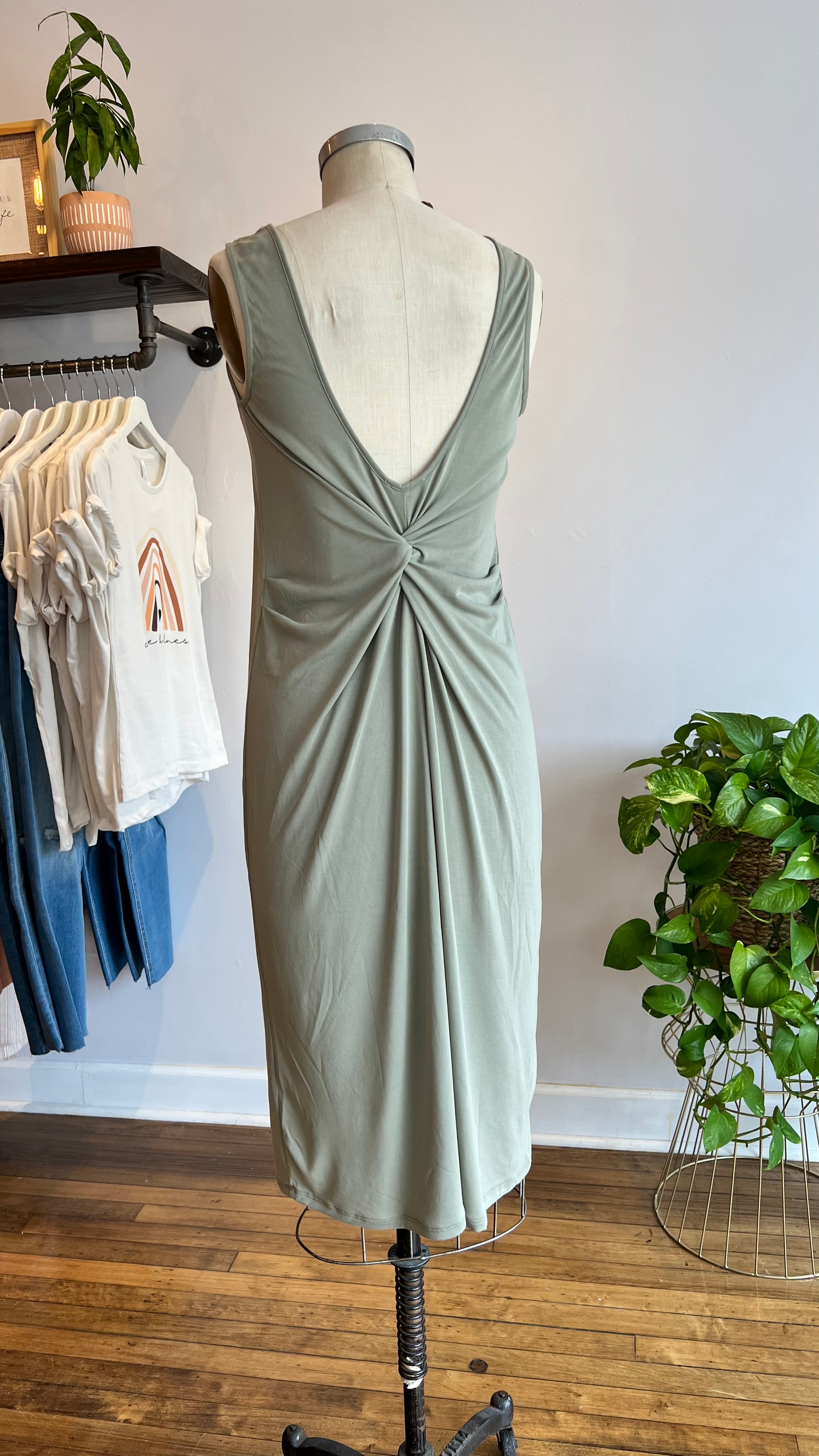 Twist Back Midi Dress