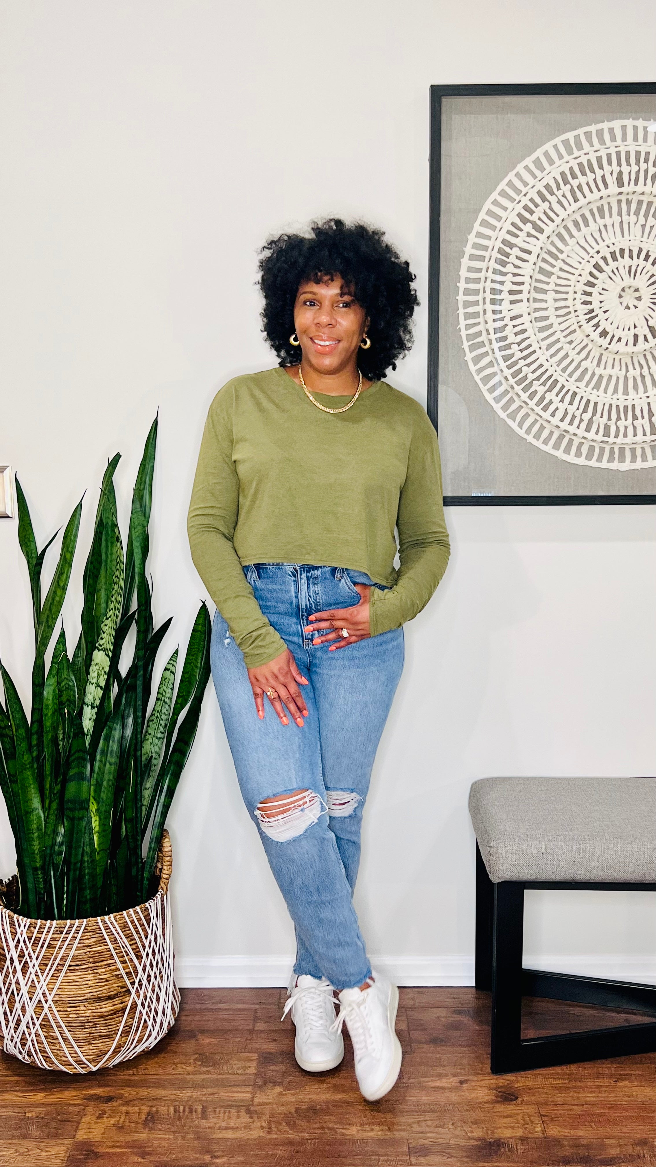 Olive Long Sleeve Top