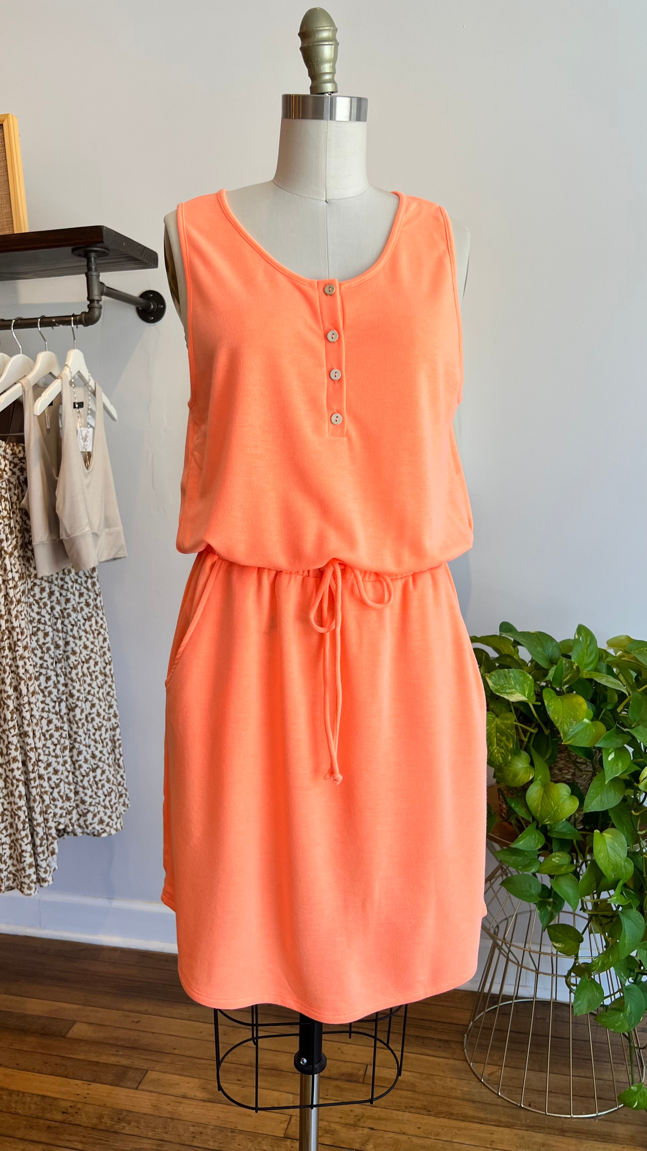 Sleeveless French Terry Tank Dress