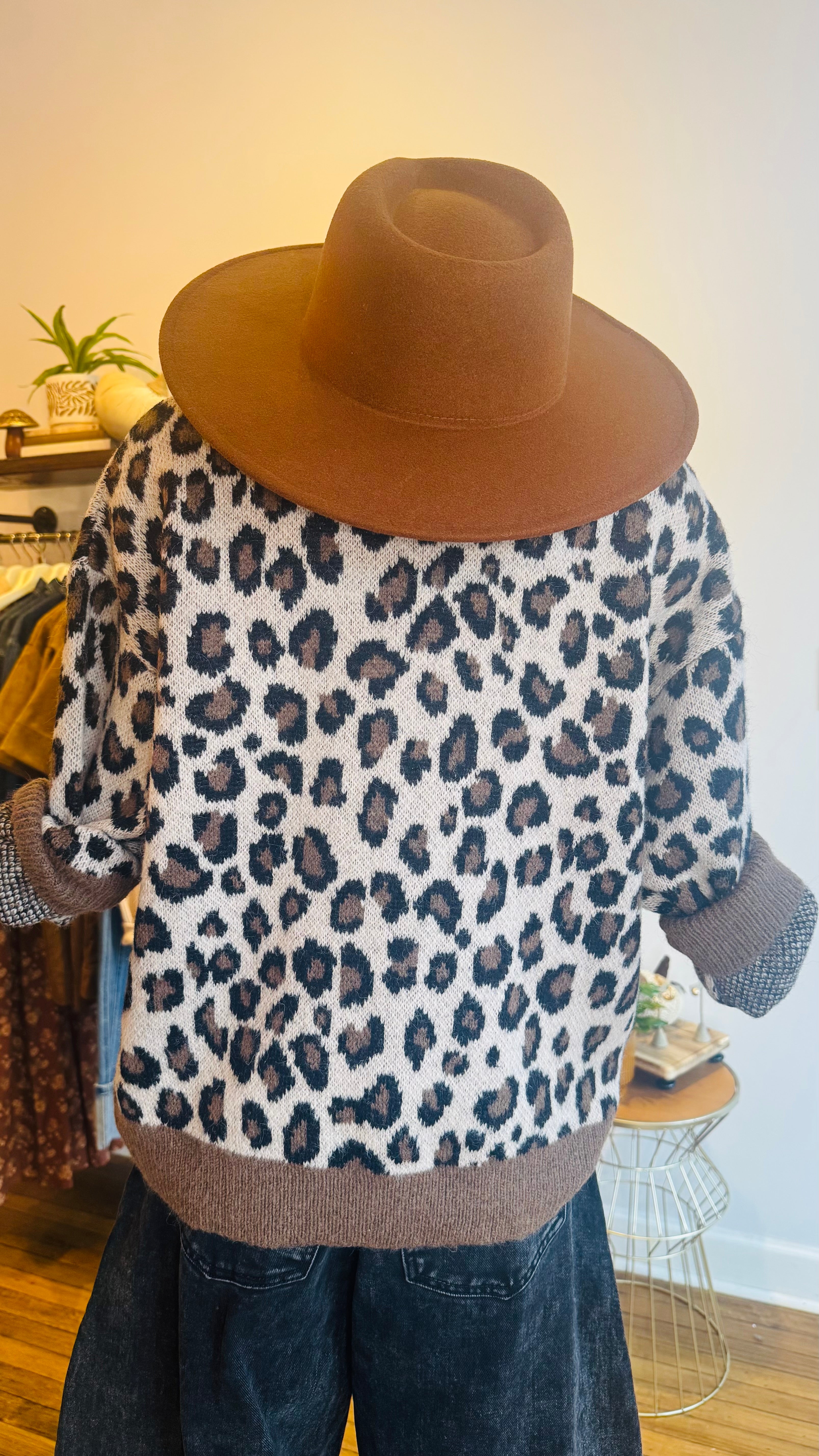 Leopard Print Knit Cardigan
