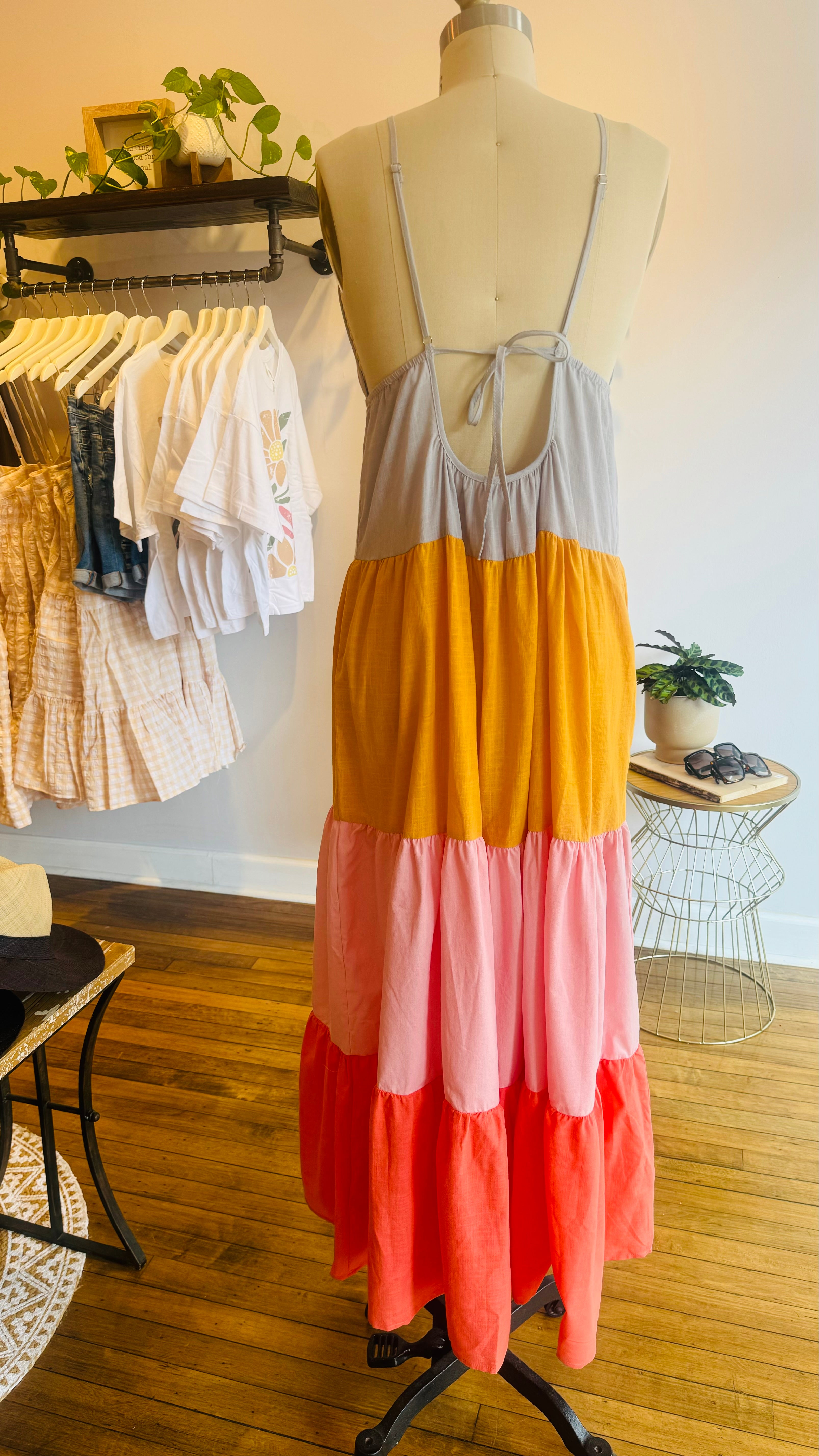 Multi Color Tiered Maxi Dress