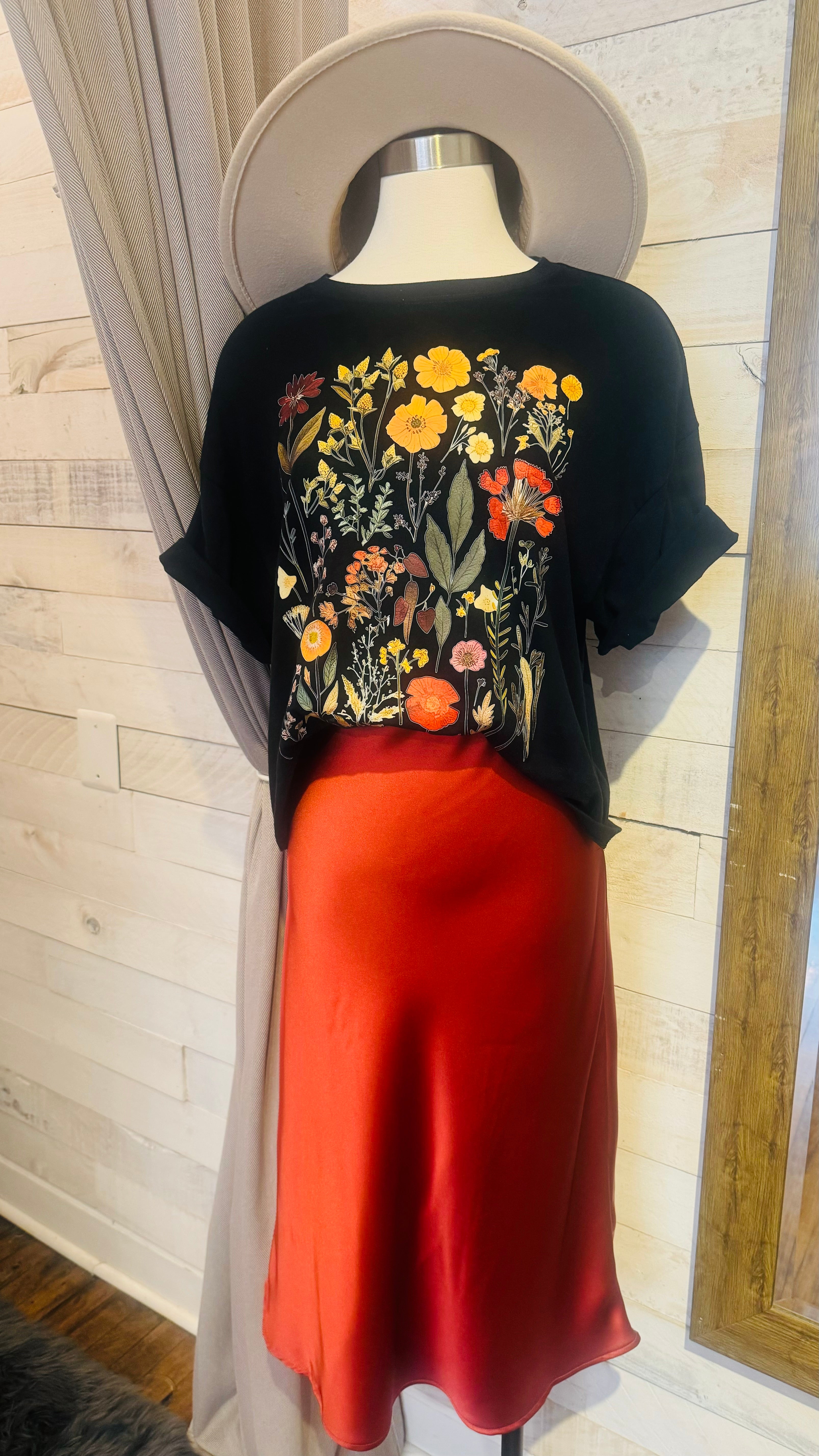 Satin Midi Skirt