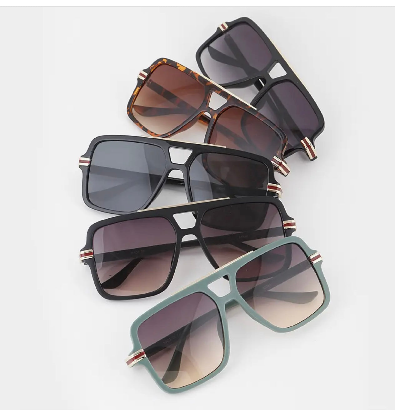 Stripe Aviator Sunglasses