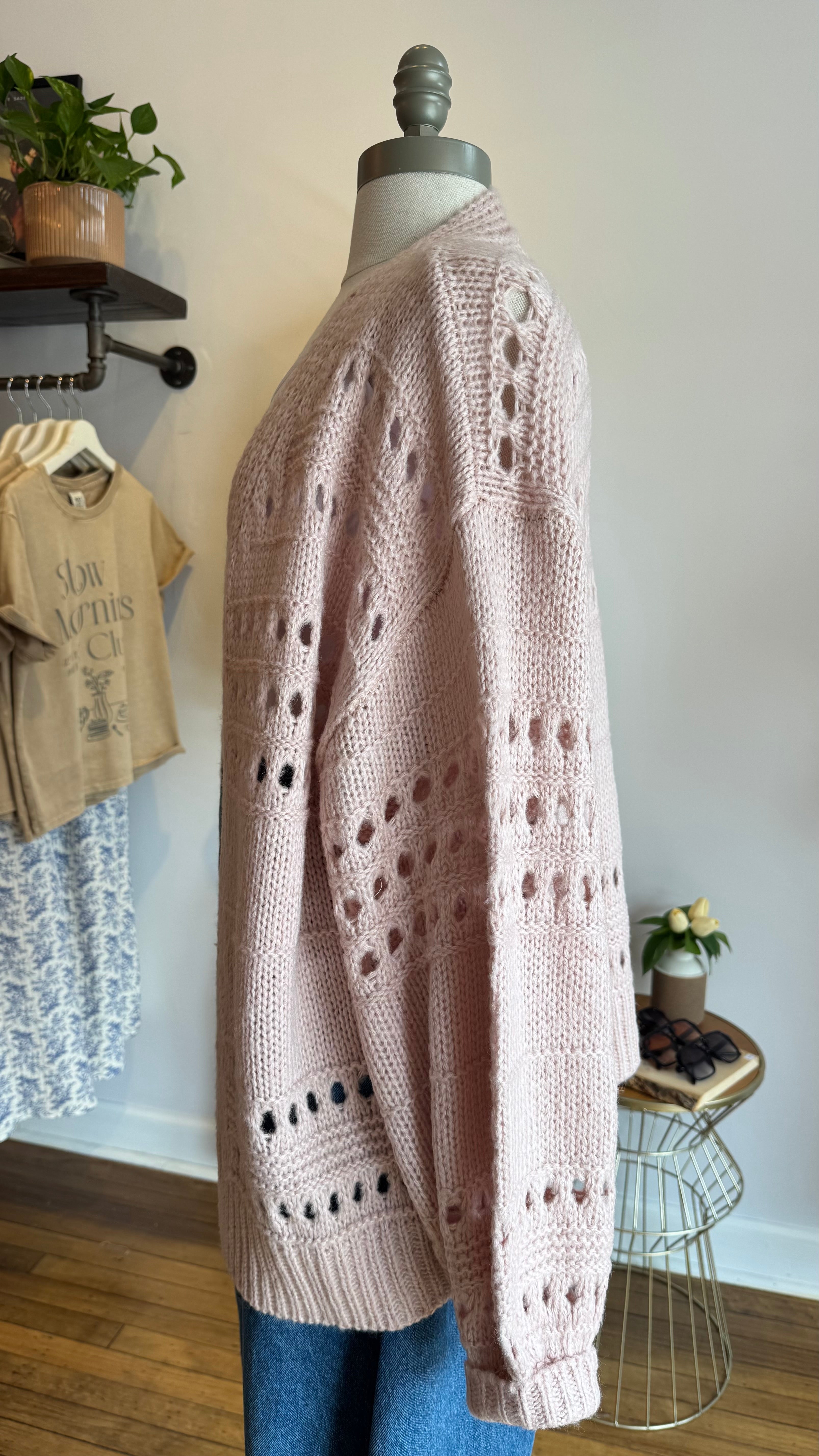 Balloon Sleeve Knit Cardigan