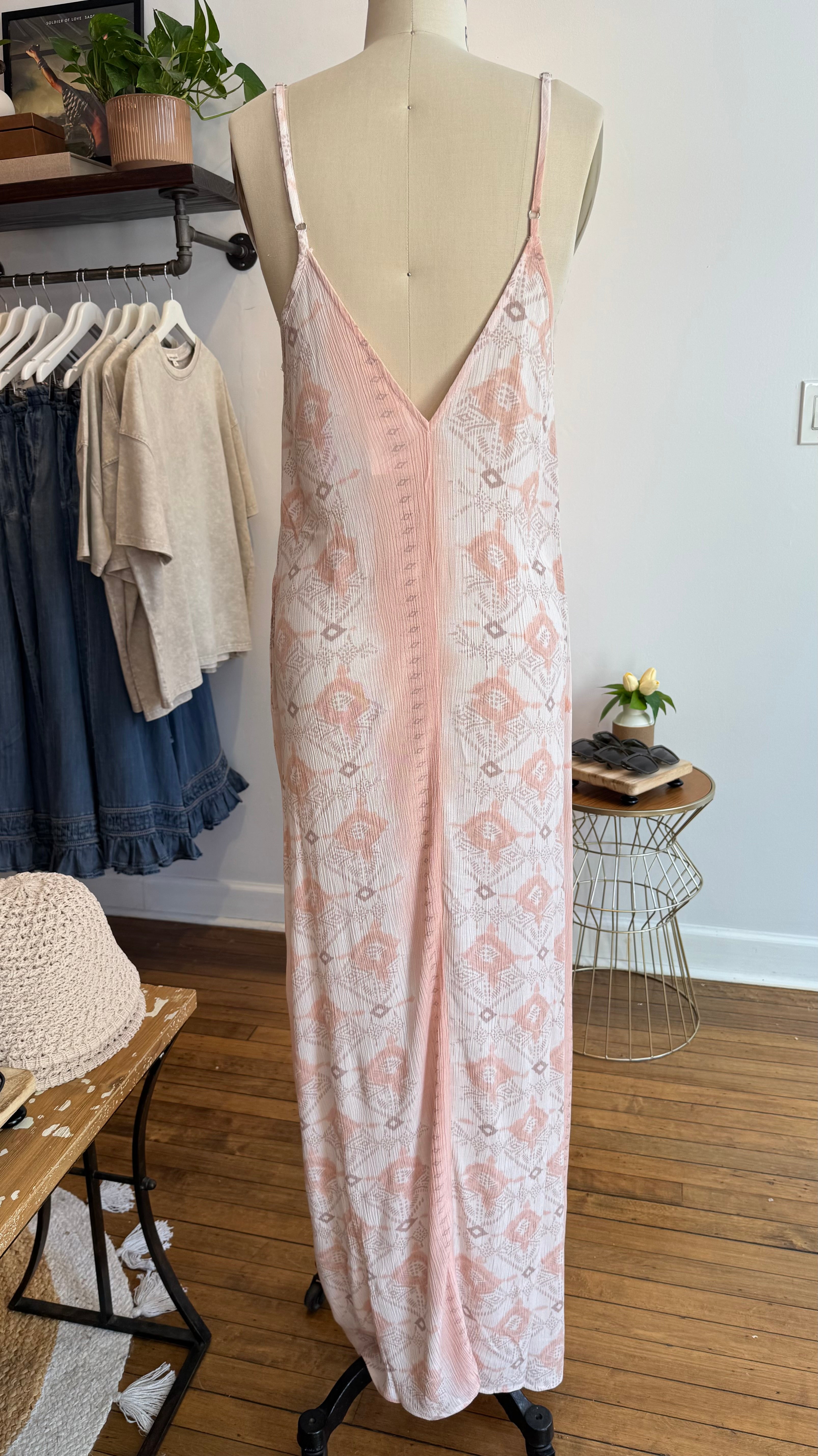 Spaghetti Strap V Neck Maxi Dress